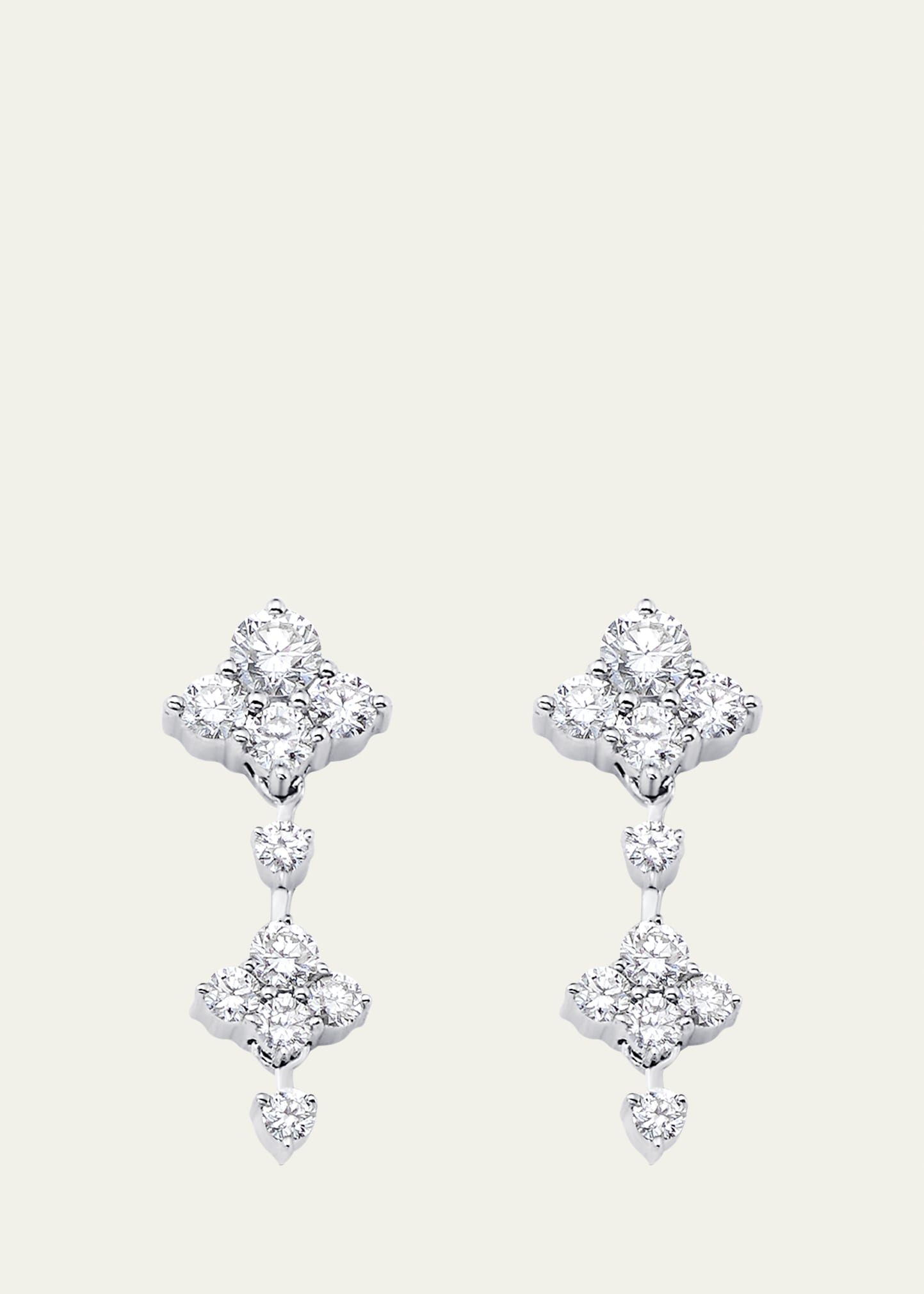 18K White Gold Dujour Diamond Dangle Earrings