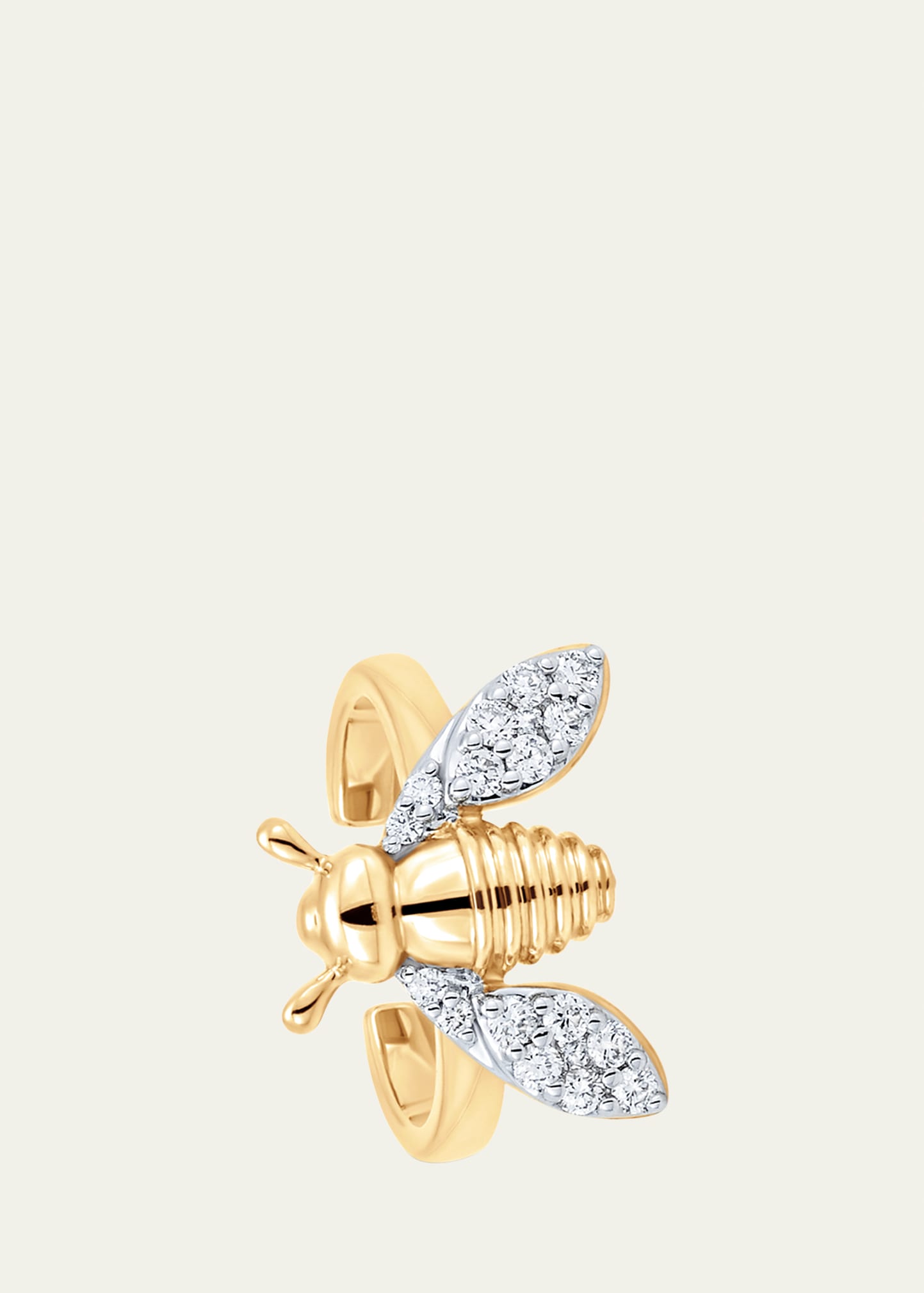 18K Two-Tone Gold Queen Bee Diamond Ear Cuff