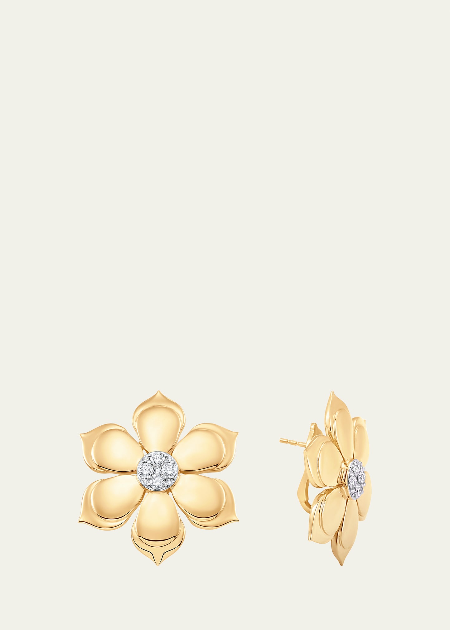 Sara Weinstock Lierre Diamond Flower Stud Earrings In Yellow Gold