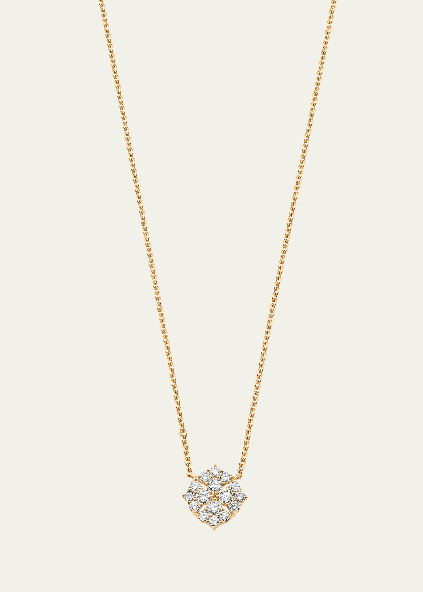 18K Yellow Gold Flora Diamond Pendant Necklace