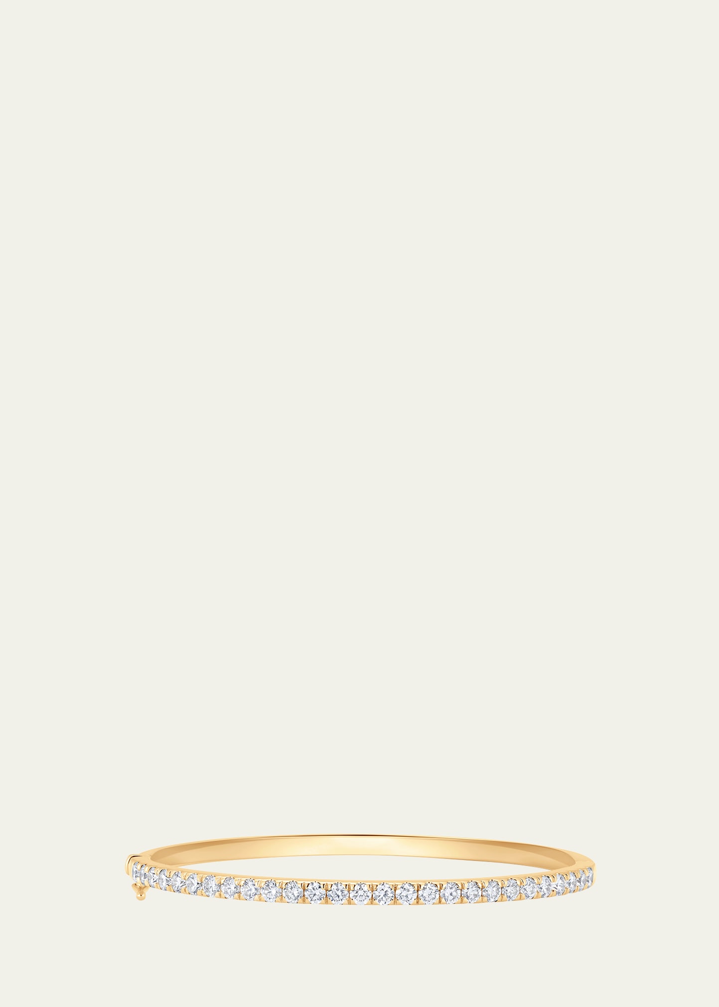 18K Yellow Gold Single Row Diamond Bangle Bracelet