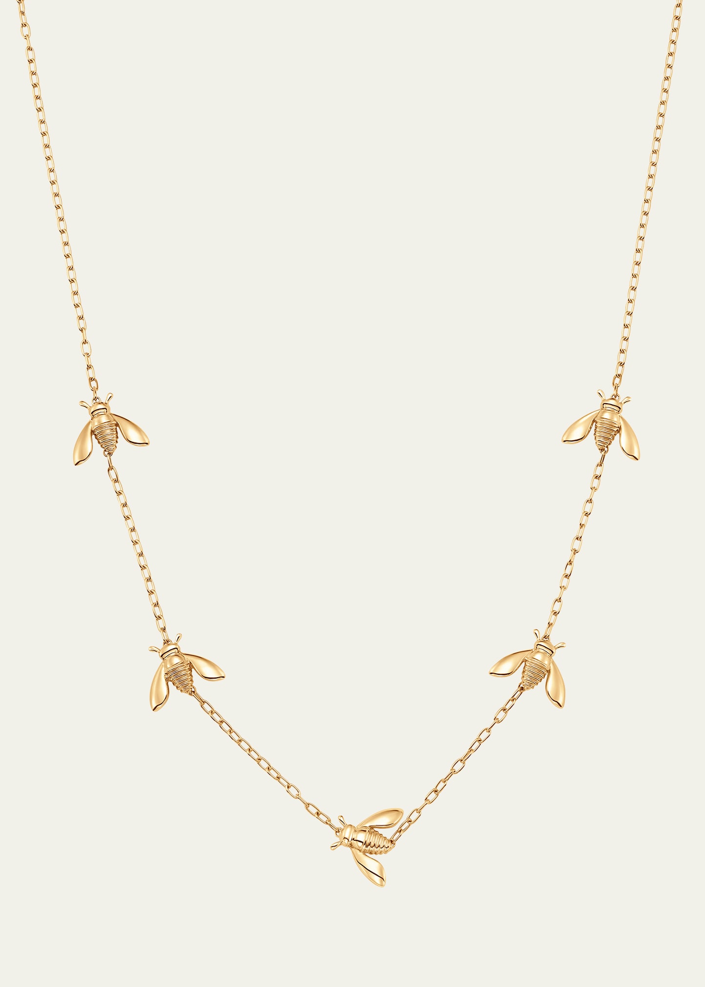 18K Yellow Gold Queen Bee Extra Petite 5-Station Necklace