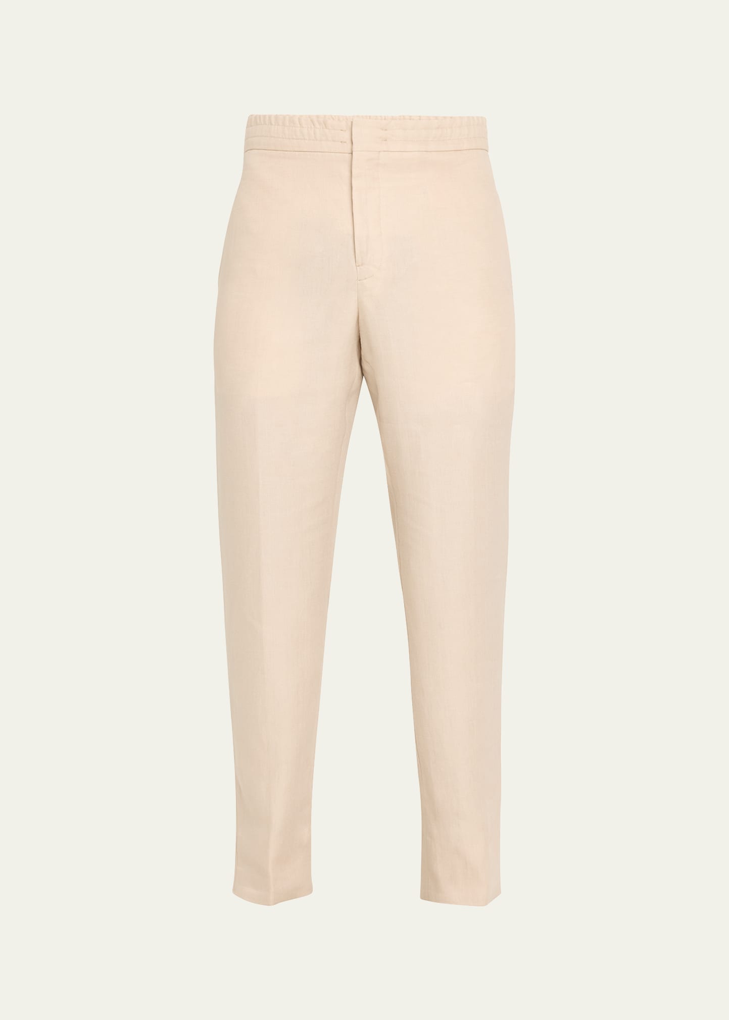 Shop Zegna Men's Oasis Linen Trousers In Lt Bge Sld