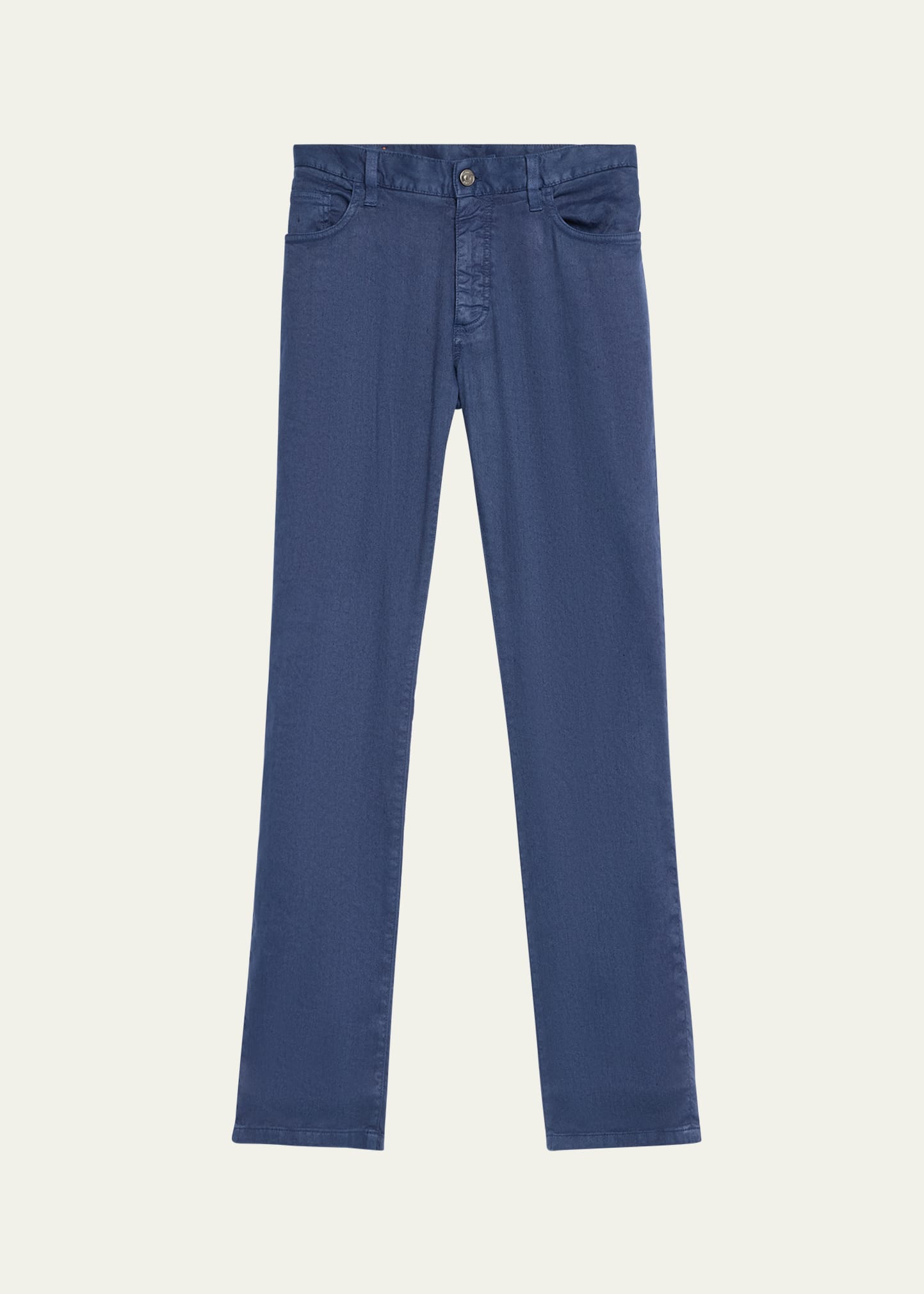 Zegna Men's Linen-cotton Twill 5-pocket Pants In Dk Blustrp