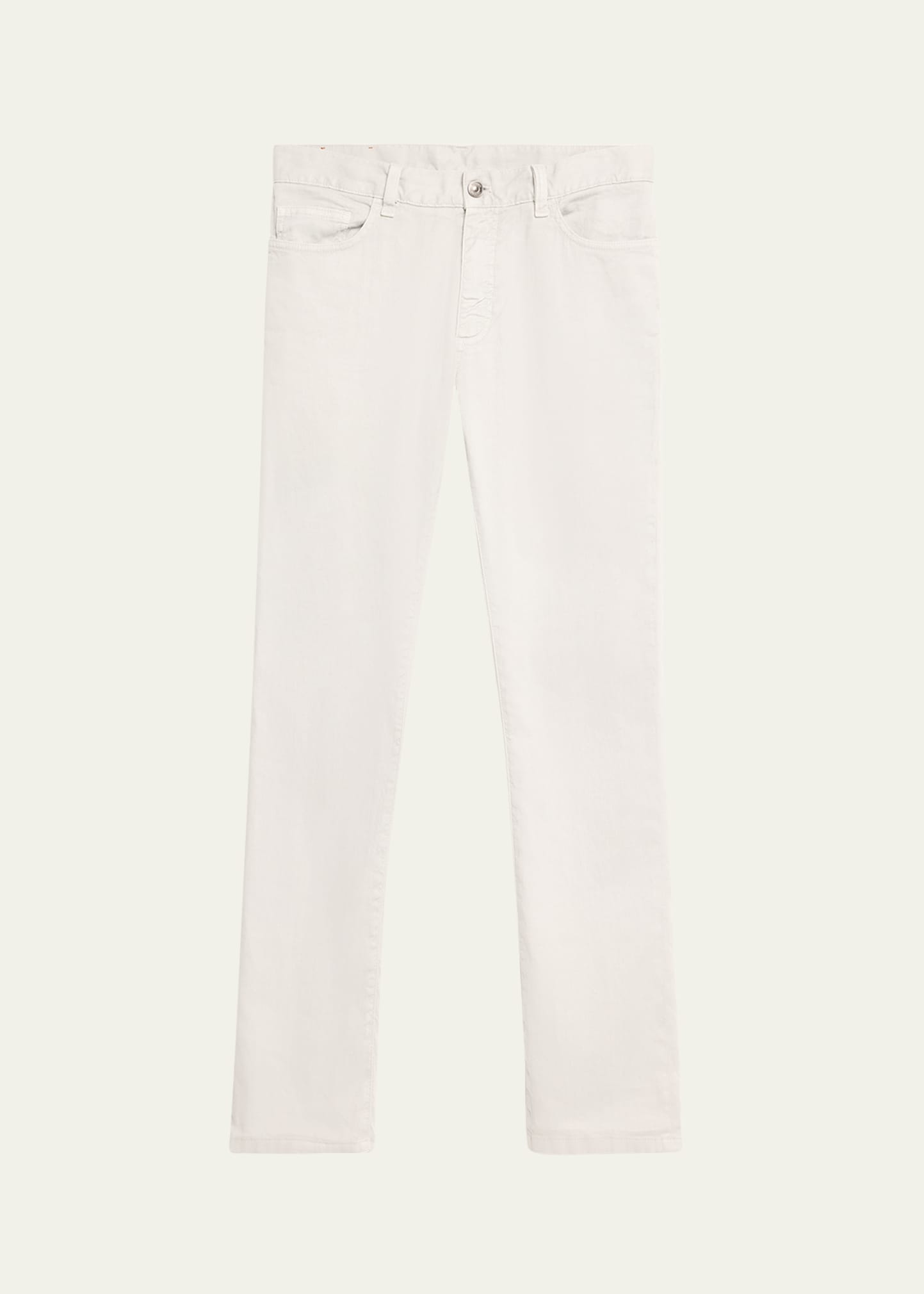Zegna Men's Light Grey Linen 5-pocket Jeans In Lt Gry Sld