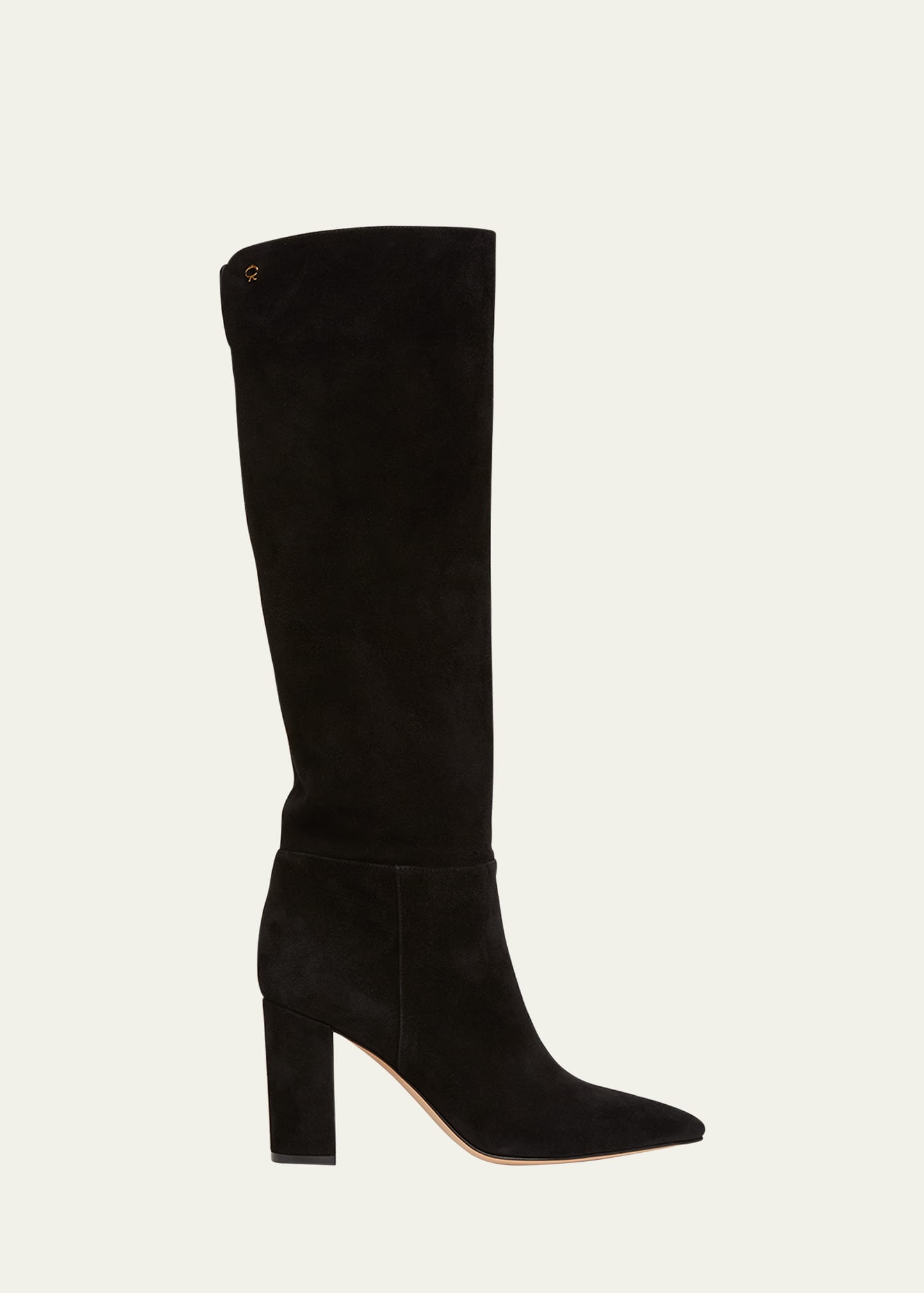 Shop Gianvito Rossi Piper Suede Block-heel Knee Boots In Black