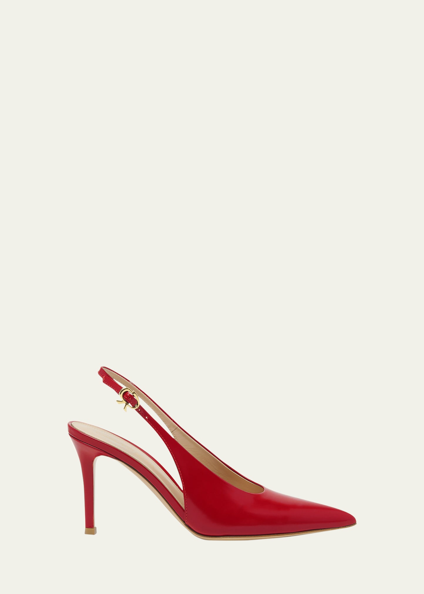 Gianvito Rossi Havana Patent Leather Slingback Pumps In Rouge