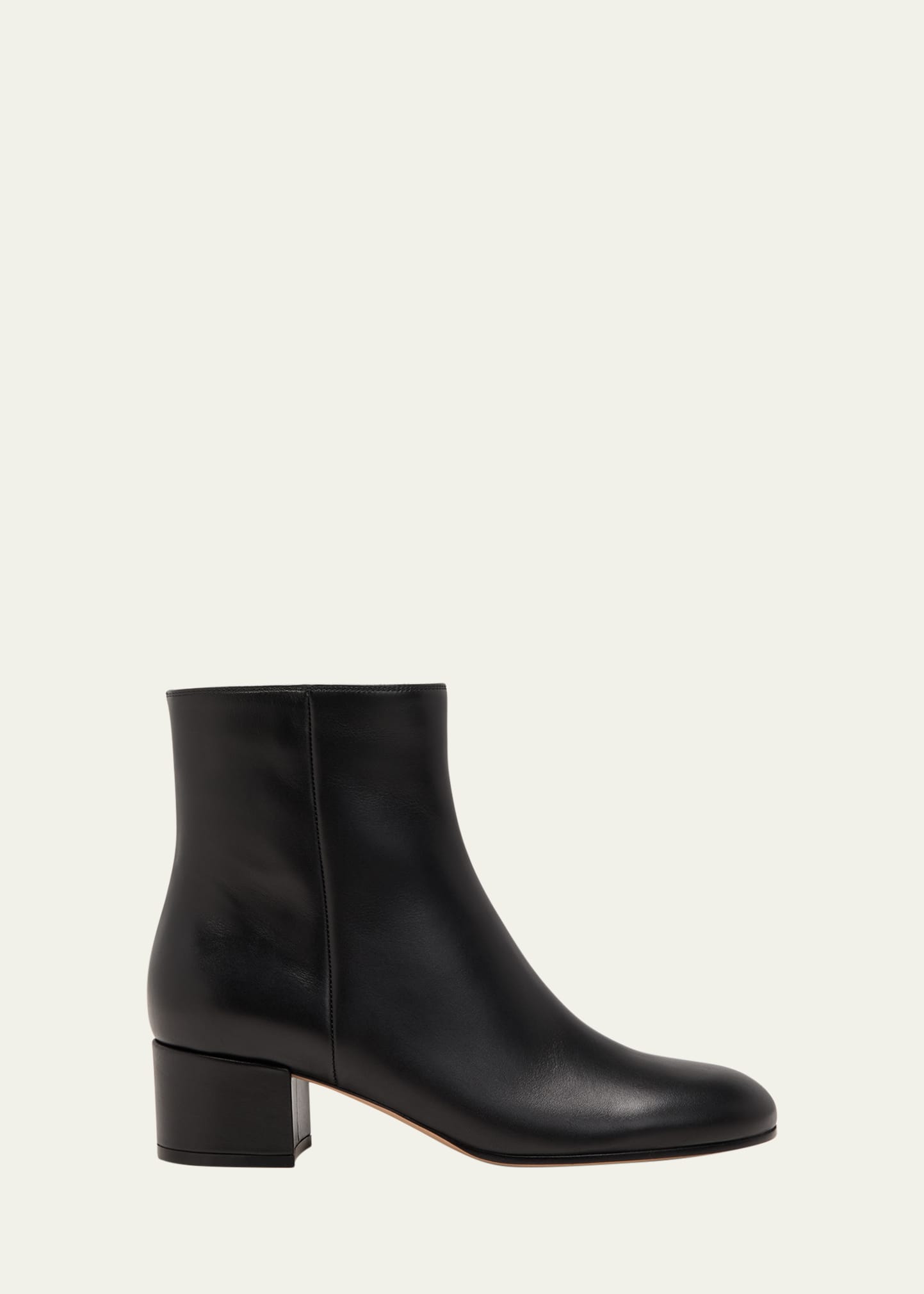 Shop Gianvito Rossi Leather Zip Ankle Booties In Black
