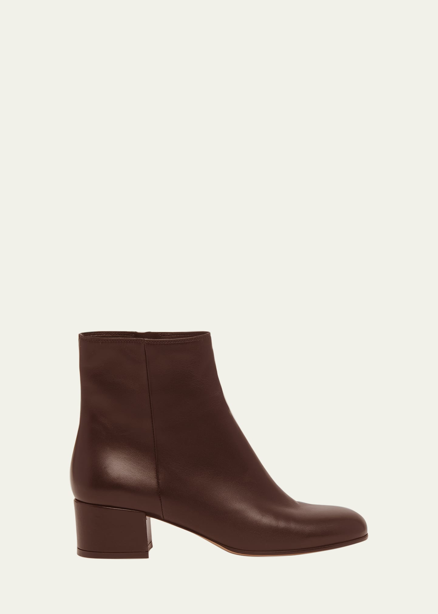 Shop Gianvito Rossi Leather Zip Ankle Booties In Brown