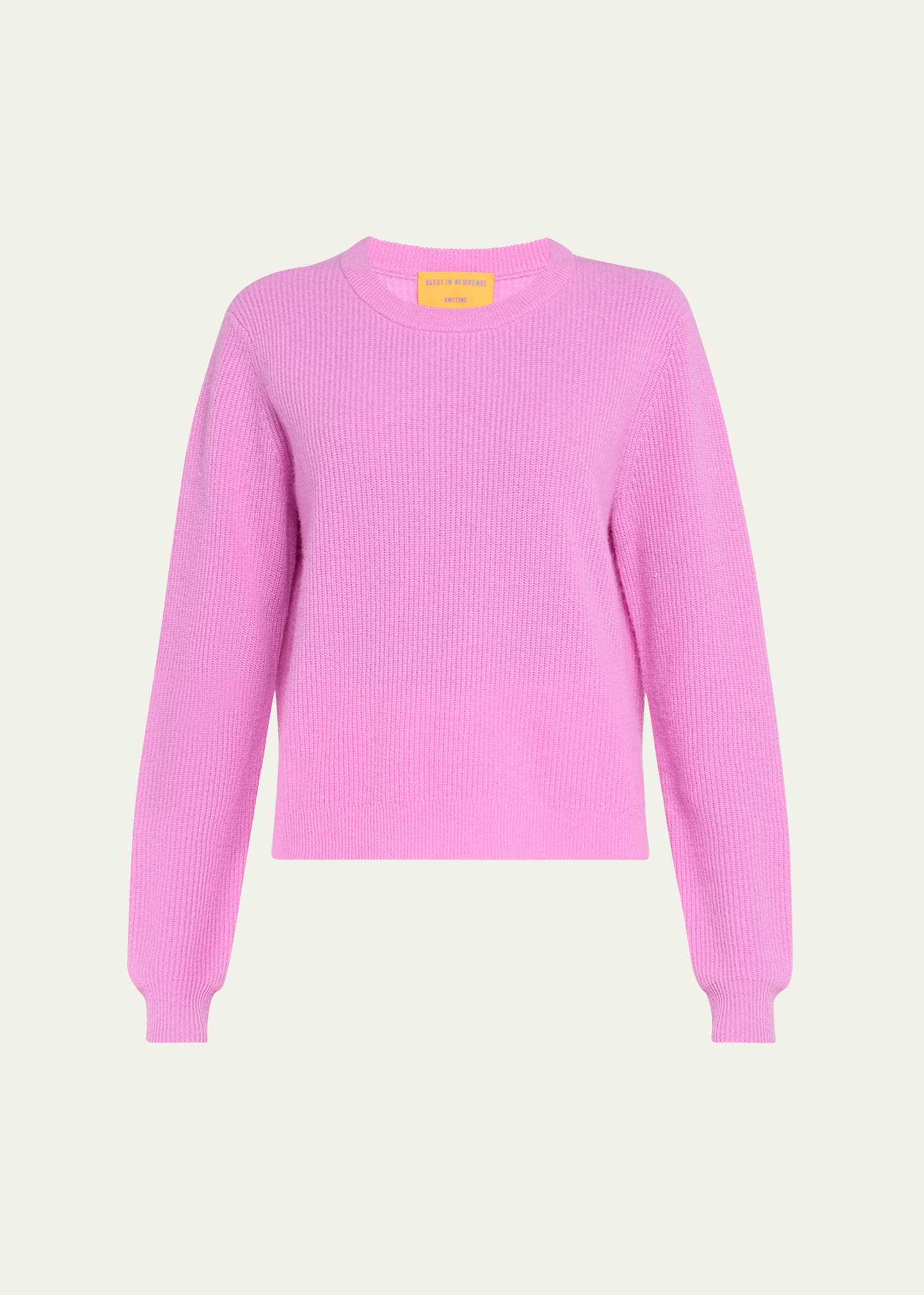 Shop Guest In Residence Cashmere Light Rib Crewneck Sweater In Fuschia