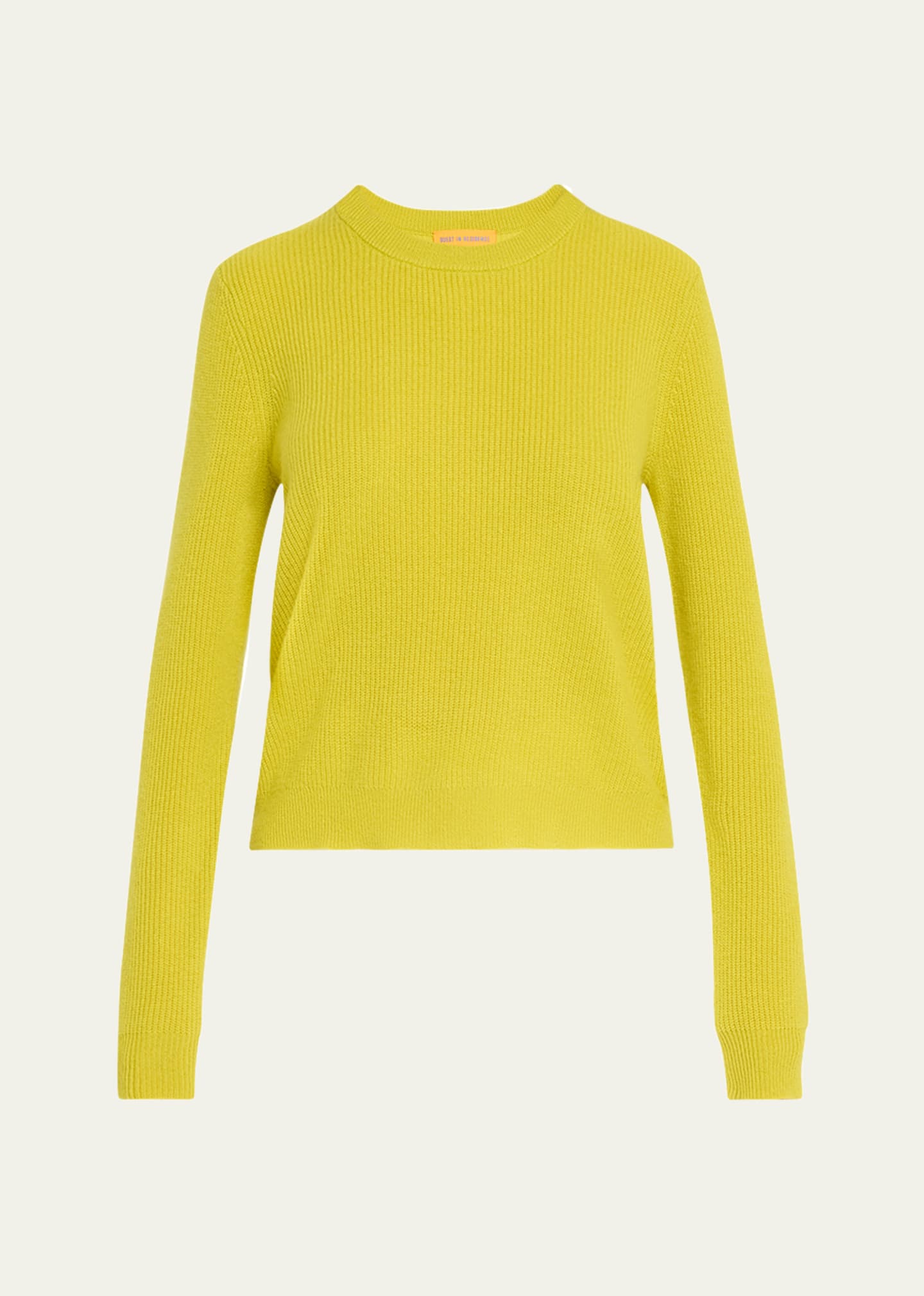 Guest In Residence Cashmere Light Rib Crewneck Sweater In Citrine