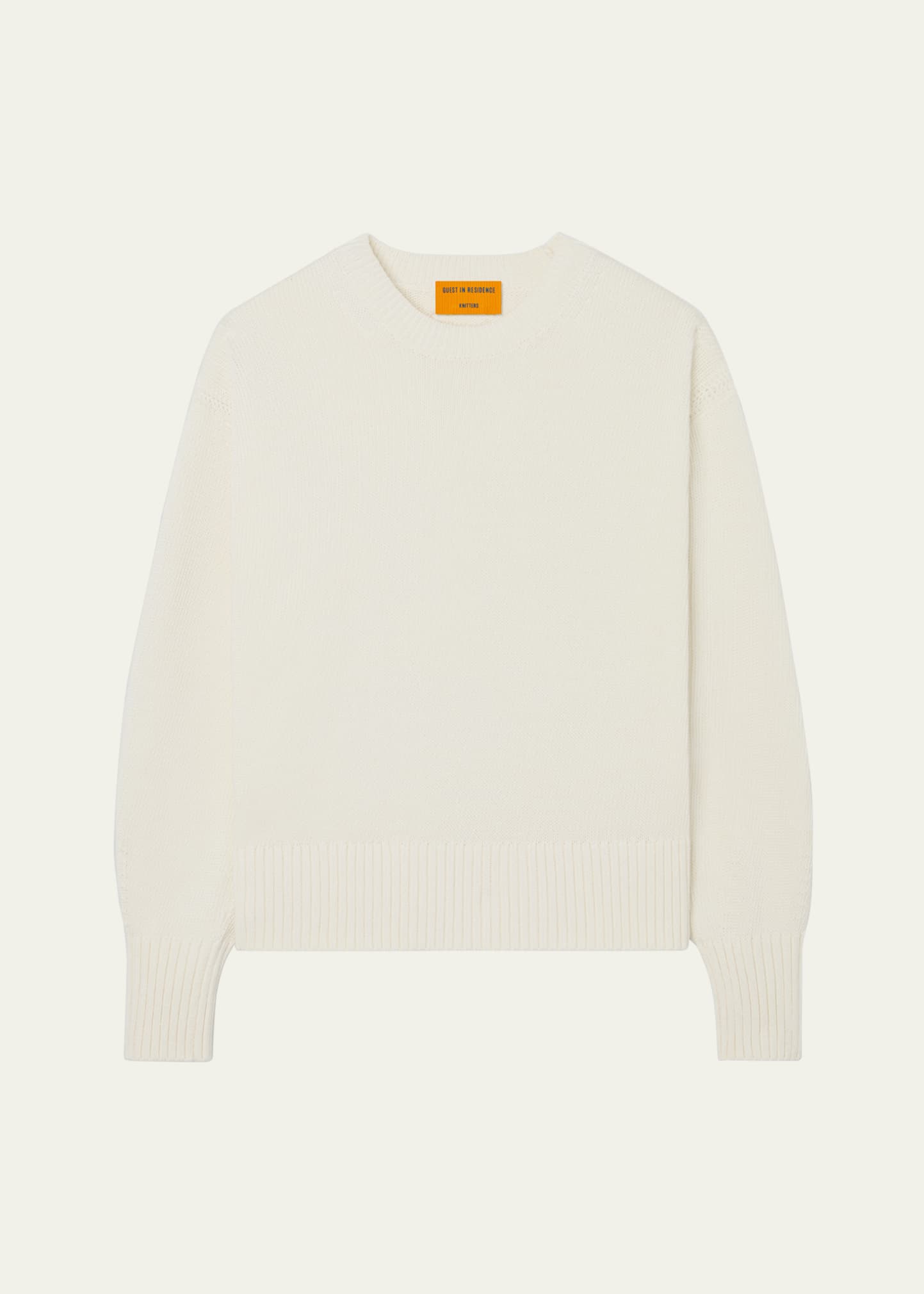 Guest In Residence Breezy Cotton Jersey Drop-shoulder Crewneck Sweater In Cream