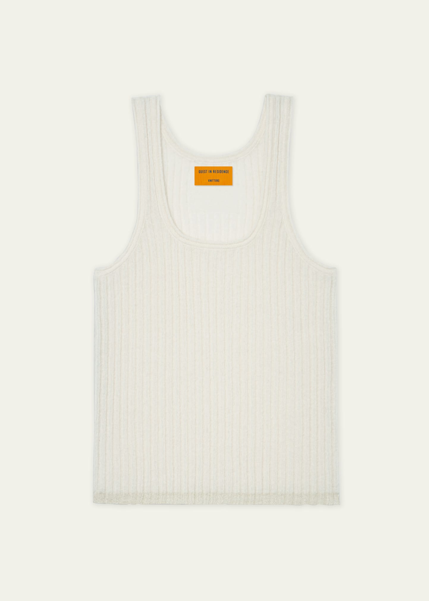 Shop Guest In Residence Wool Cashmere Ribbed Tank Top In Cream