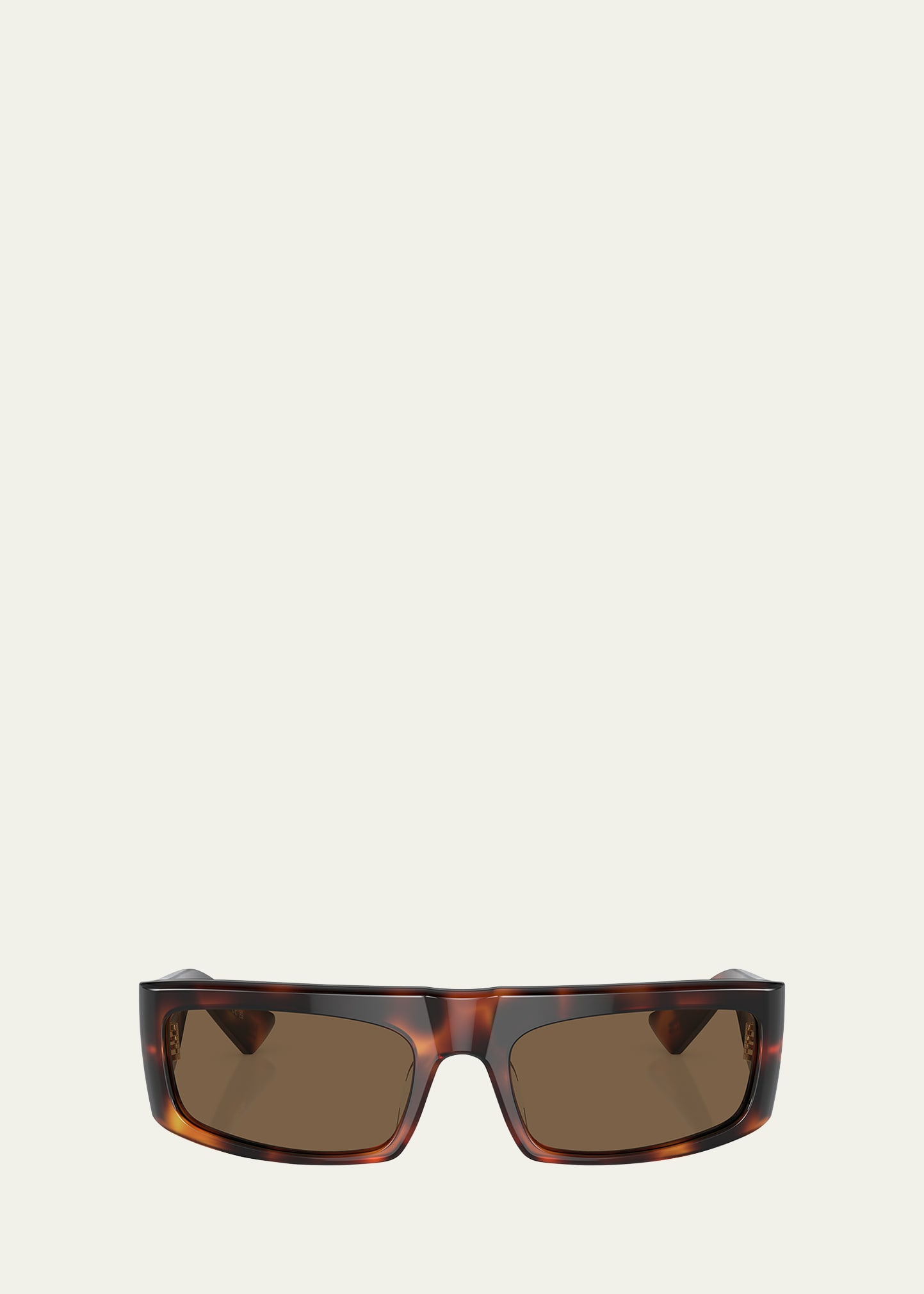 Khaite Bold Acetate Rectangle Sunglasses In Brown