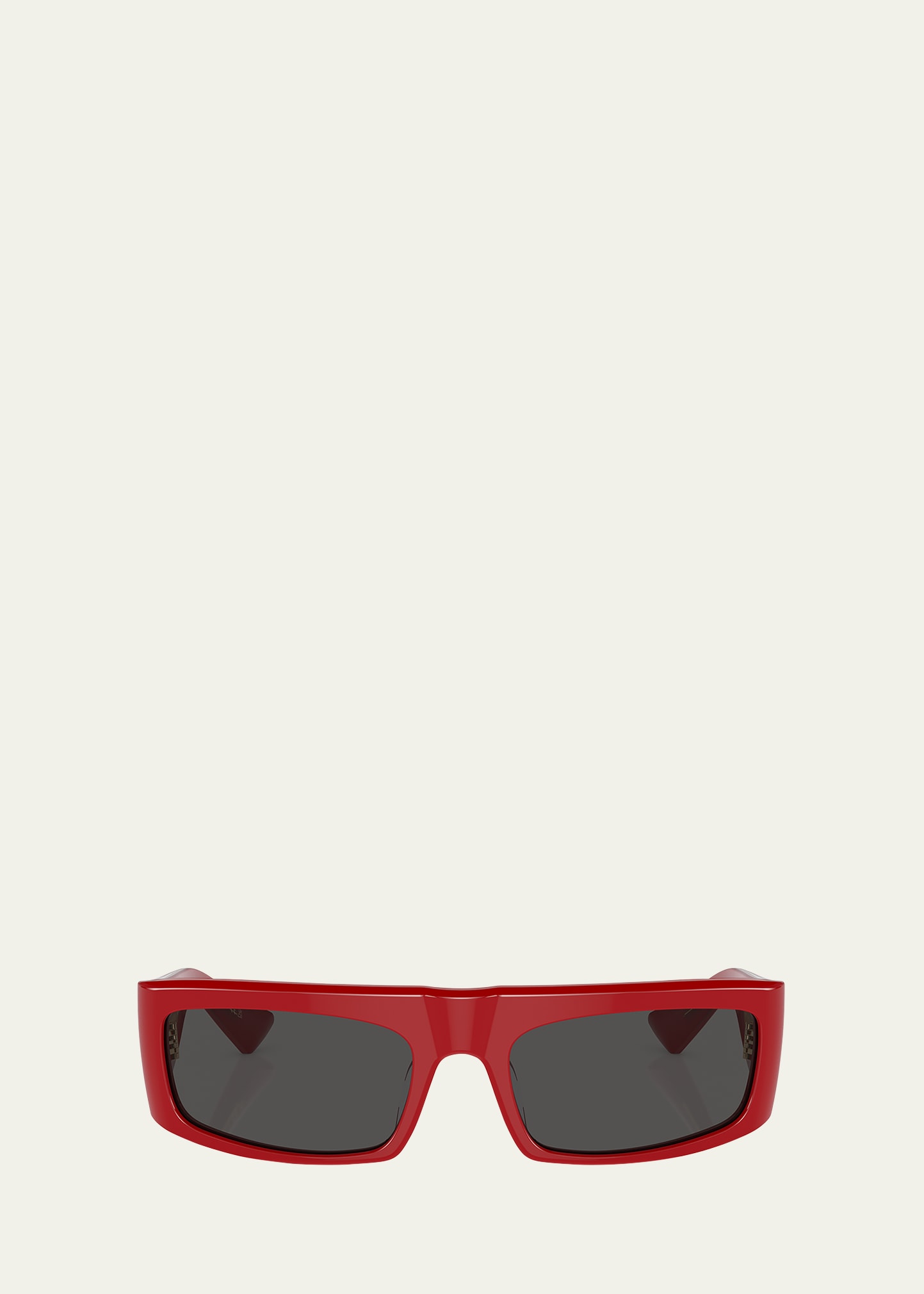 Khaite Bold Acetate Rectangle Sunglasses In Red