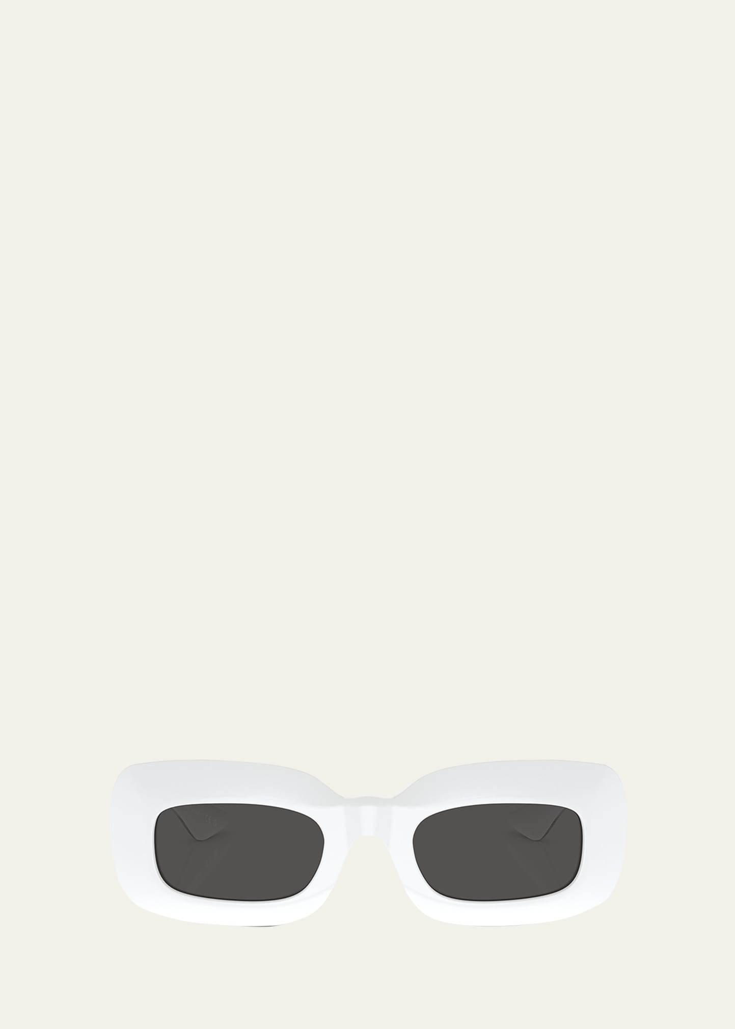 Shop Khaite X Oliver Peoples Beveled Acetate Rectangle Sunglasses In White