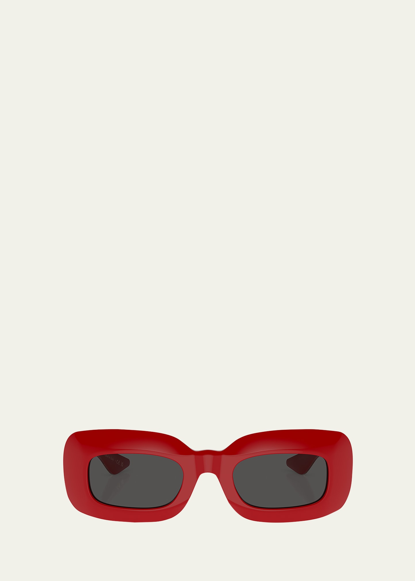 Shop Khaite X Oliver Peoples Beveled Acetate Rectangle Sunglasses In Red