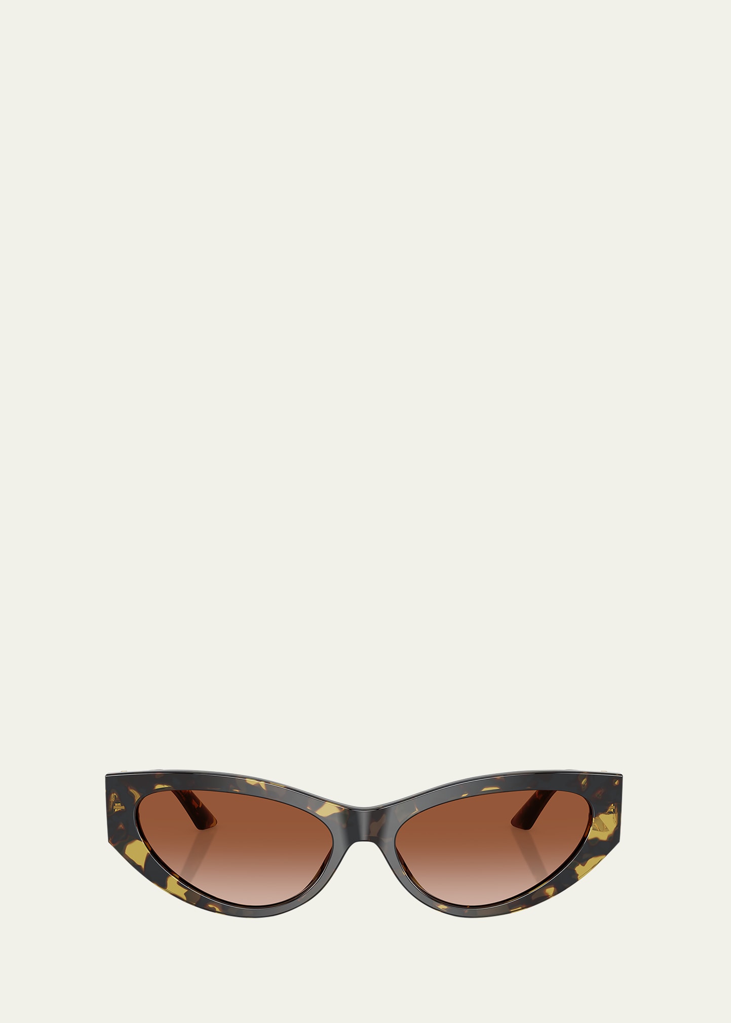 Versace Bright Greca Embellished Cat-eye Sunglasses In Havana