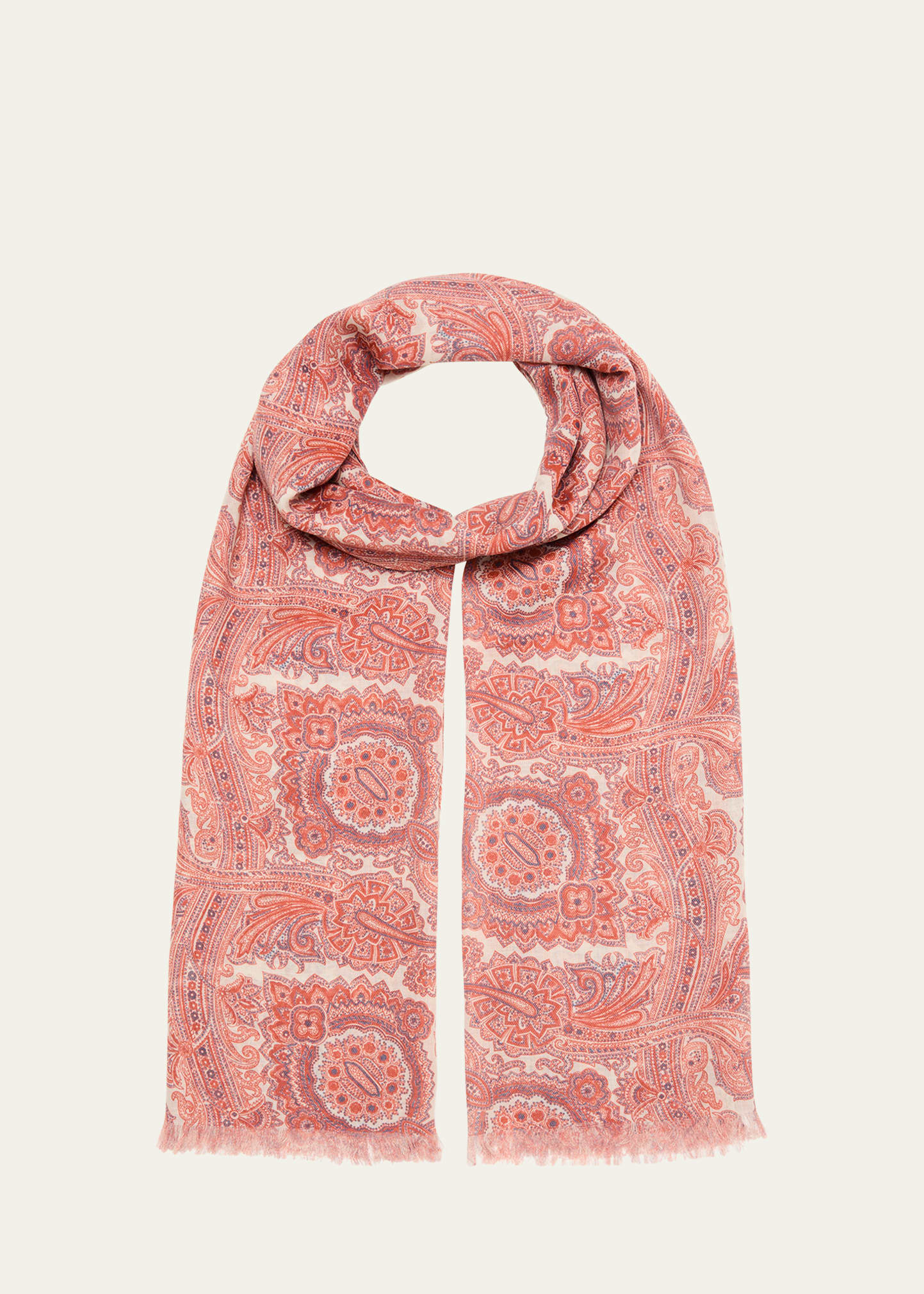 Men's Cashmere and Silk Paisley-Print Scarf
