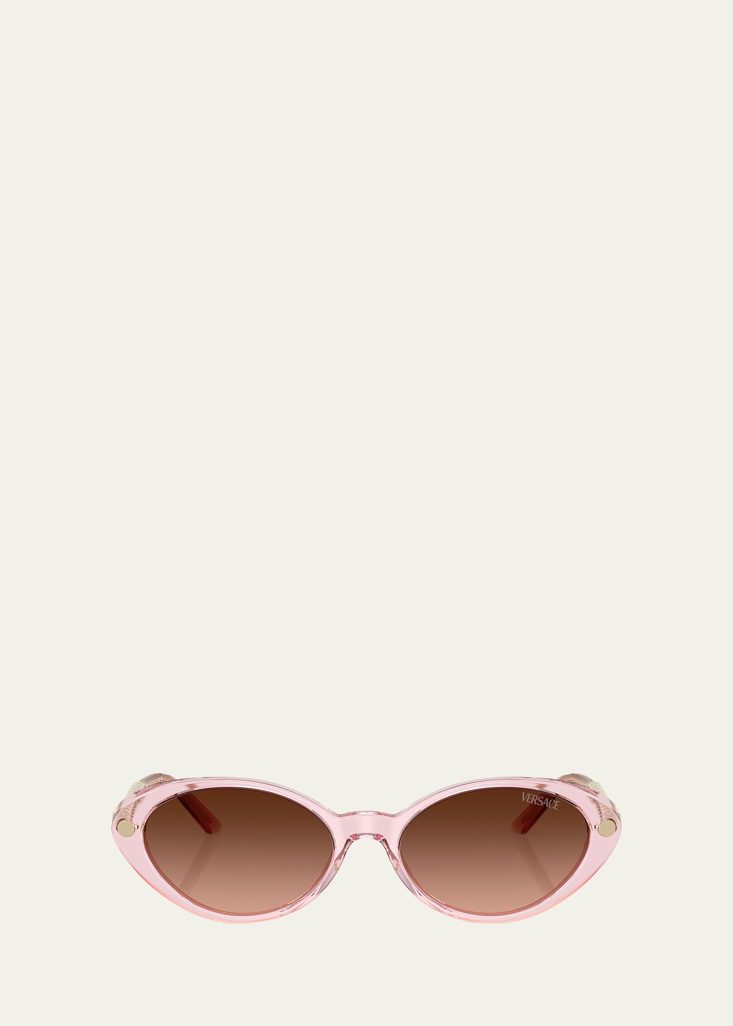 Shop Versace Sleek Tubular Acetate Oval Sunglasses In Pink Gradient