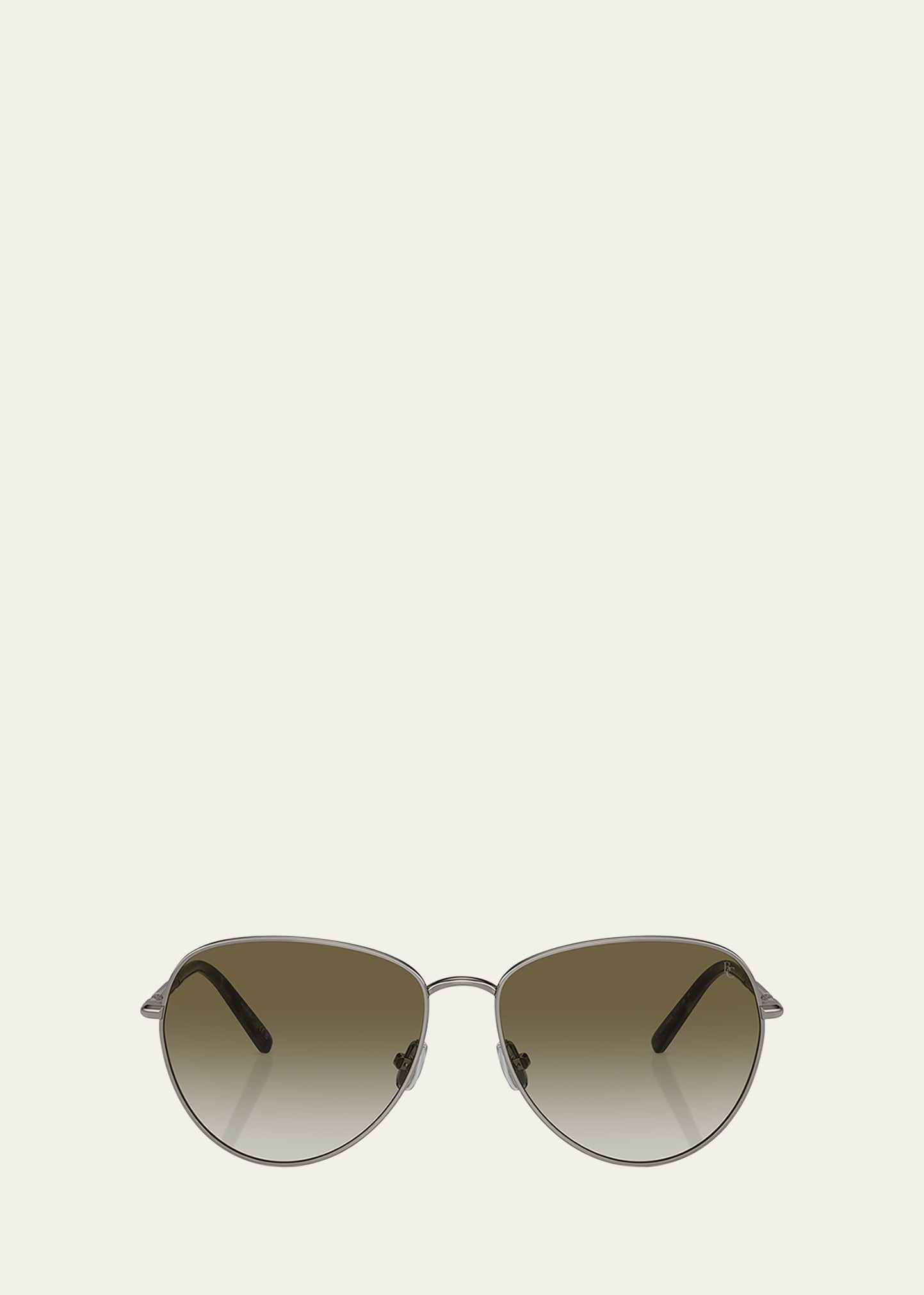 Brunello Cucinelli Oversized Titanium & Plastic Aviator Sunglasses In Gunmetal