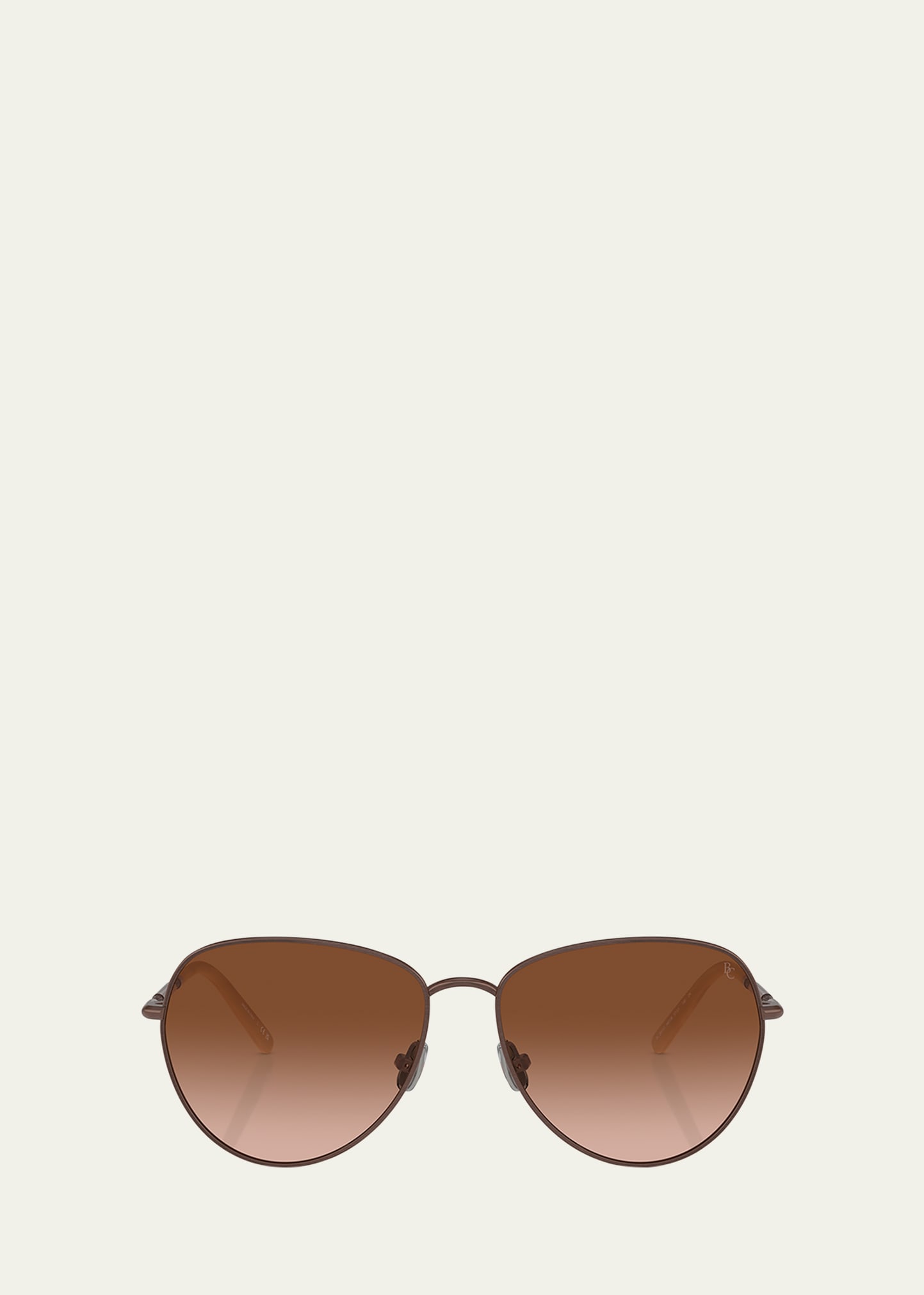 Brunello Cucinelli Oversized Titanium & Plastic Aviator Sunglasses In Brown