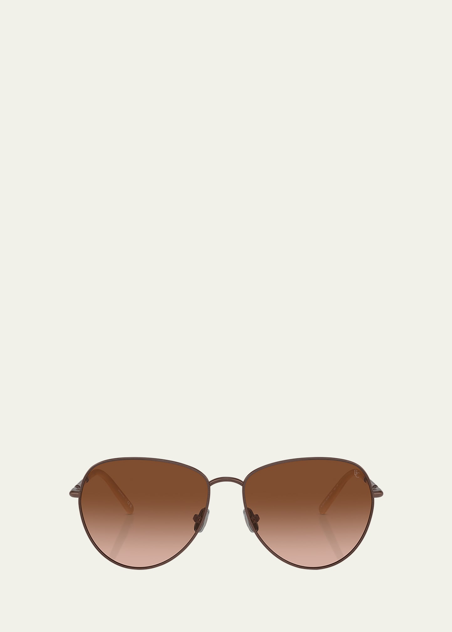 BRUNELLO CUCINELLI OVERSIZED TITANIUM & PLASTIC AVIATOR SUNGLASSES 