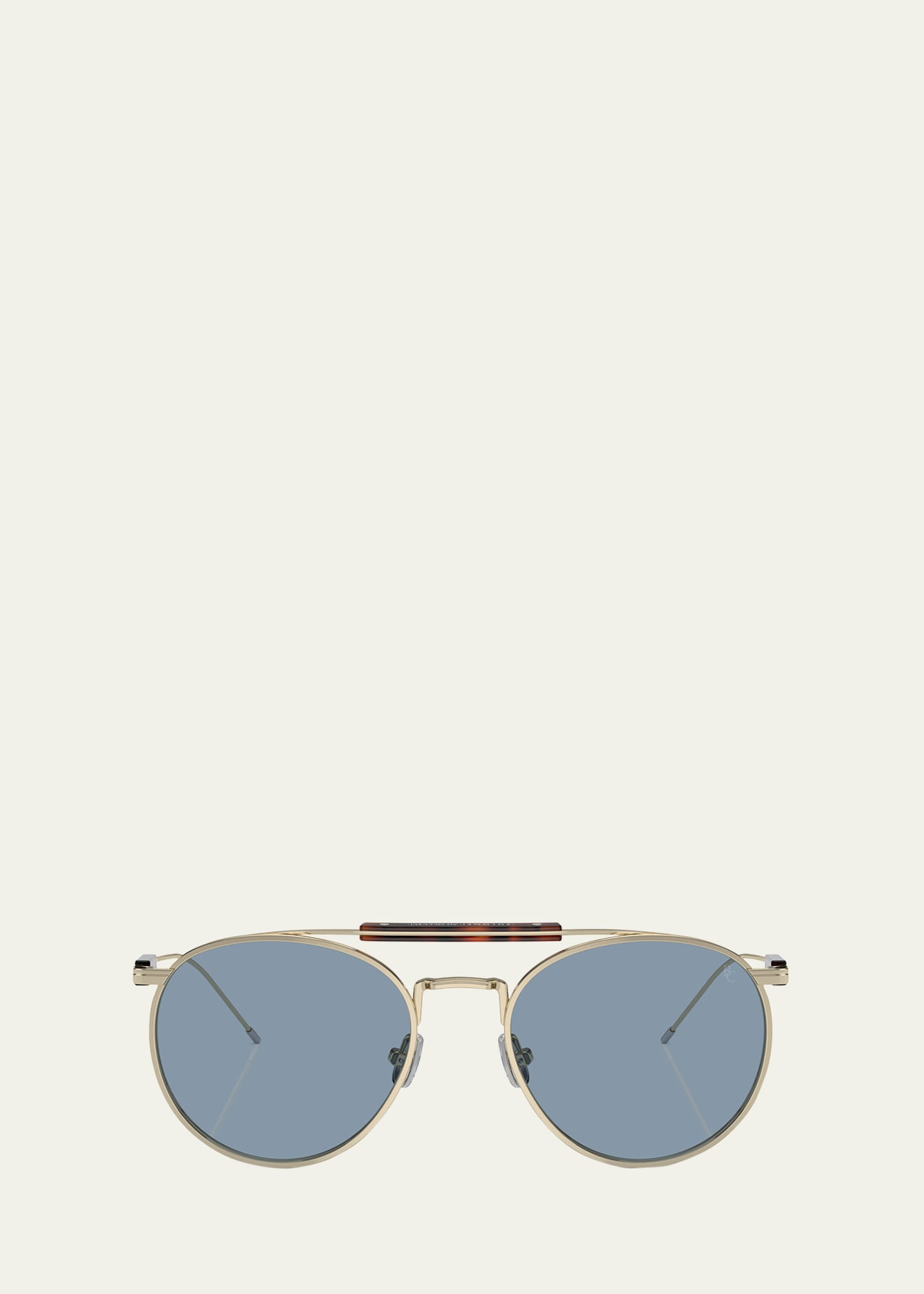 Sleek Mixed-Media Aviator Sunglasses