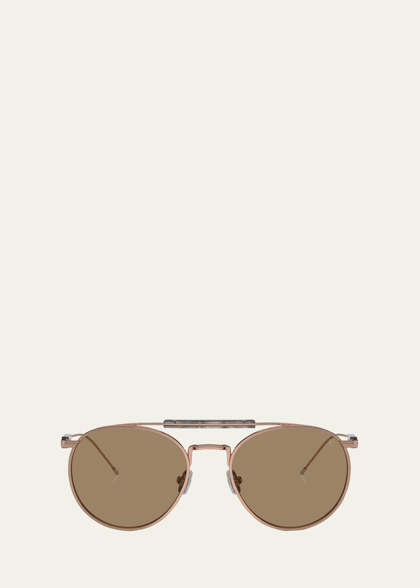 Brunello Cucinelli Womens Gold Bc2004st Sartorial Sunset Phantos-frame Titanium Sunglasses In Rose Gold