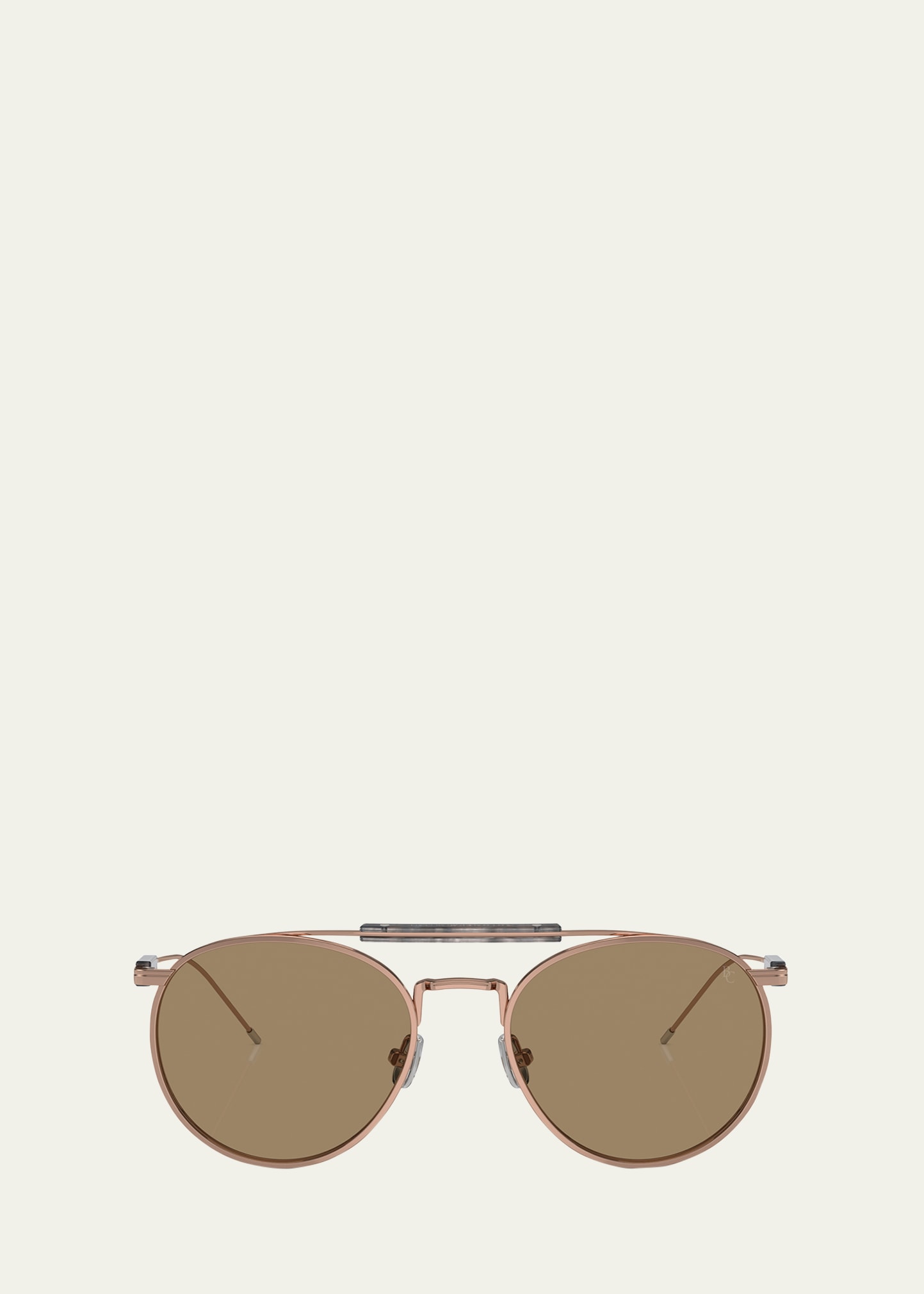 Brunello Cucinelli Sleek Mixed-media Aviator Sunglasses In Gold