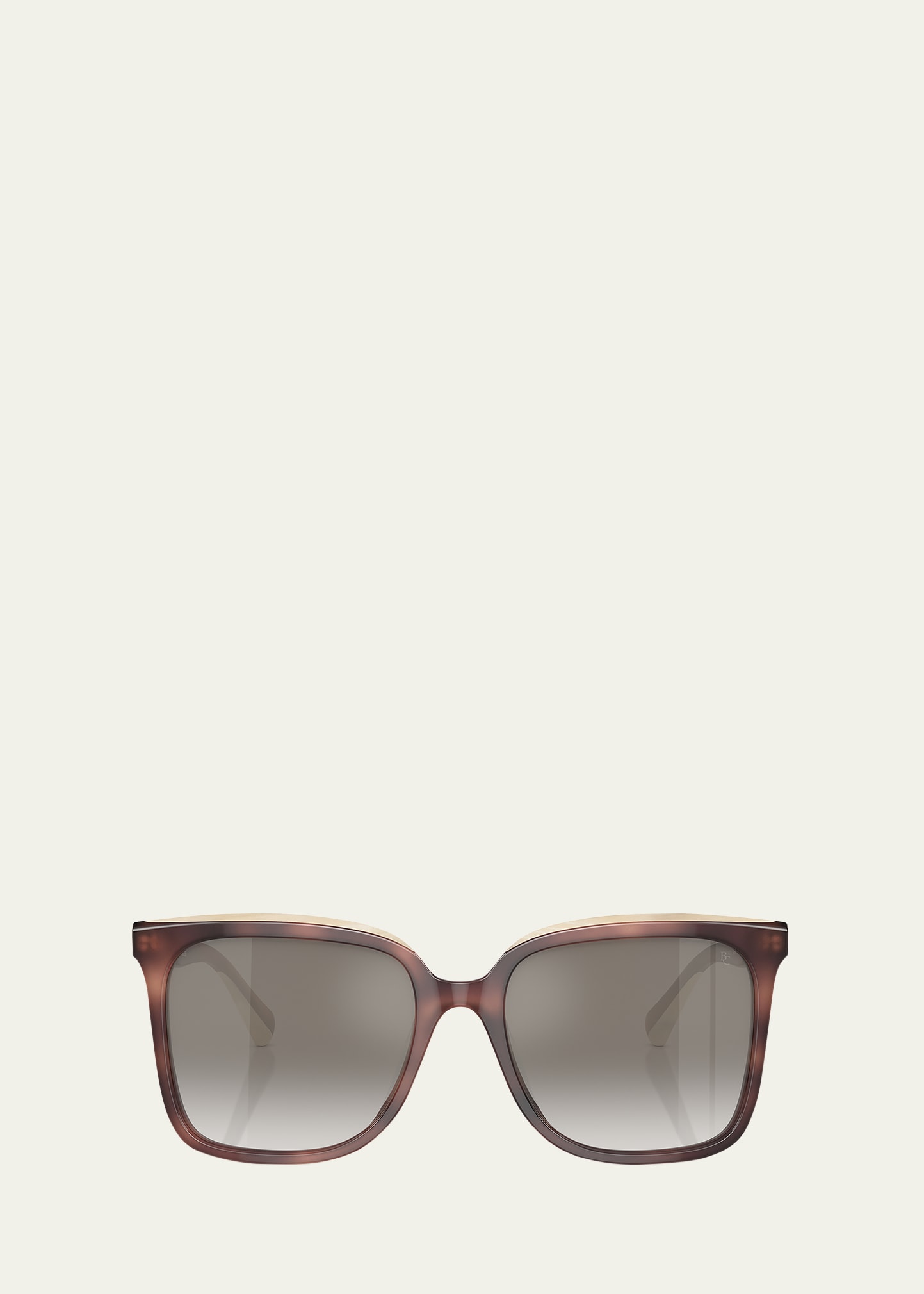 Brunello Cucinelli Mirrored Acetate Square Sunglasses In Brown