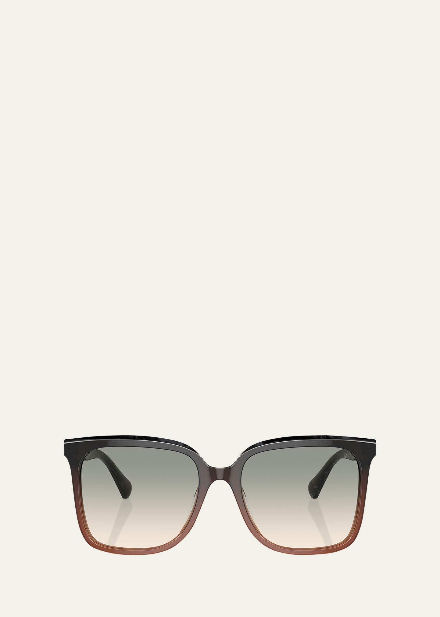 Brunello Cucinelli Gradient Acetate Square Sunglasses In Brown