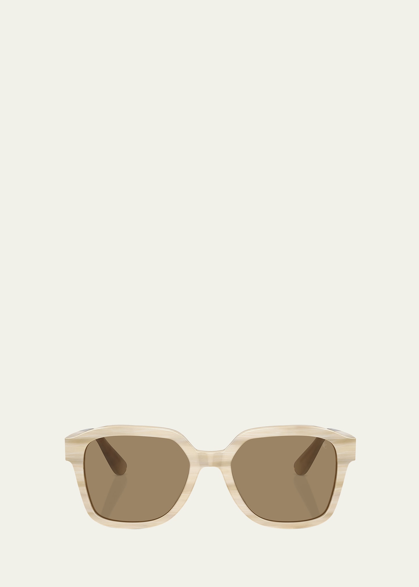 Brunello Cucinelli Modern Acetate Square Sunglasses In Light Brown