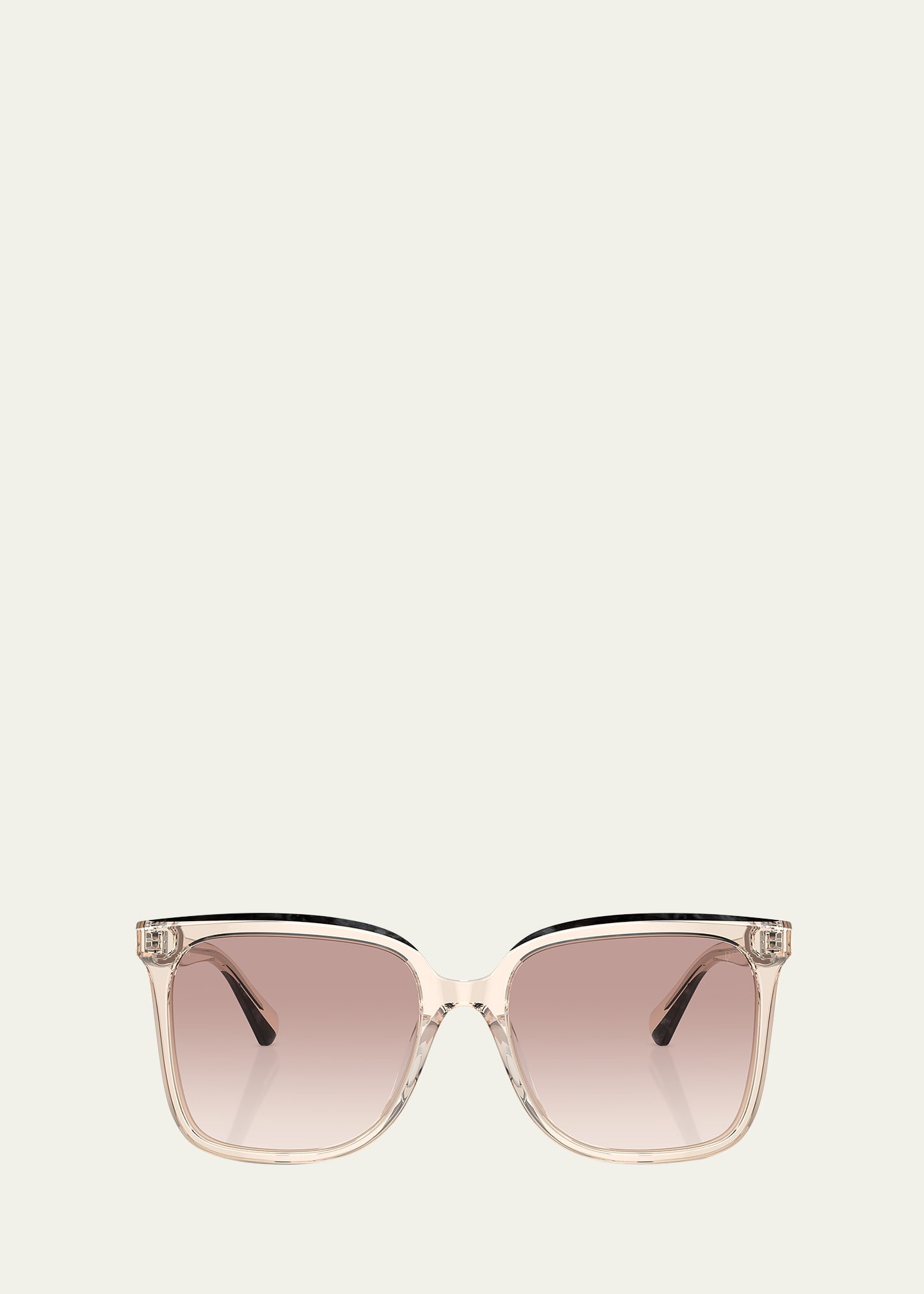 Brunello Cucinelli Sunglasses With Transparent Frame And Metal Accents In Peach