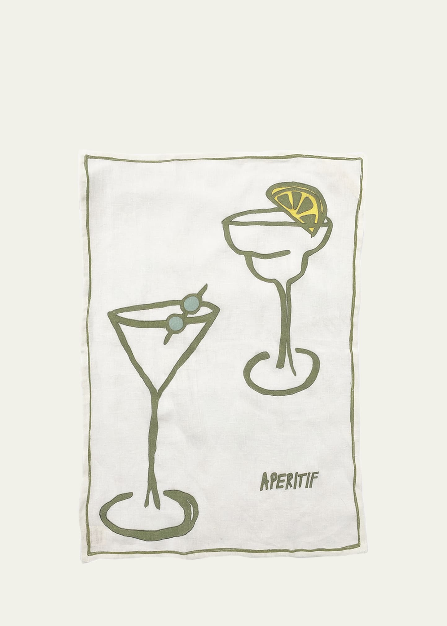 Amuse La Bouche Apertif Linen Tea Towel In Multi