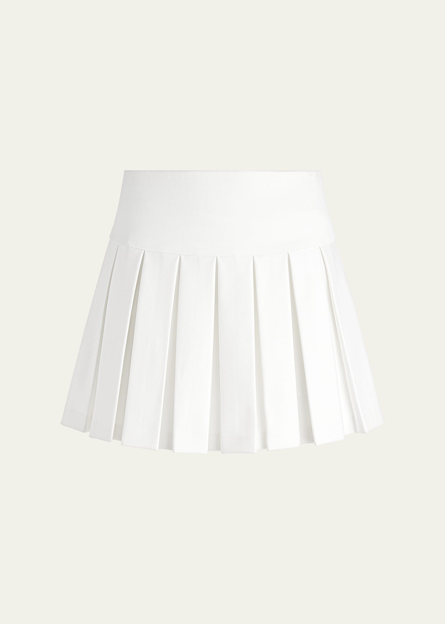 Shop Alice And Olivia Emilie Box Pleated Mini Skirt In Off White