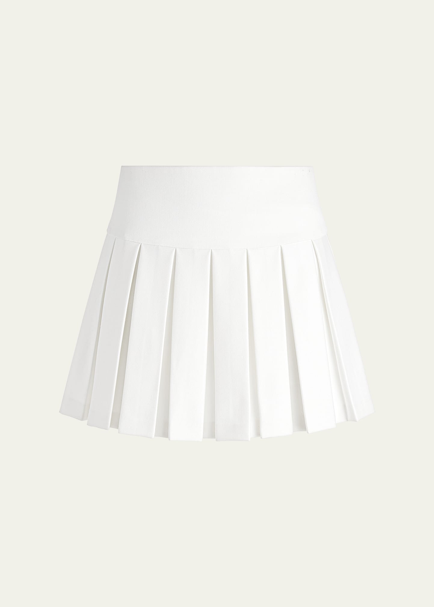 Alice And Olivia Emilie Box Pleated Mini Skirt In Off White