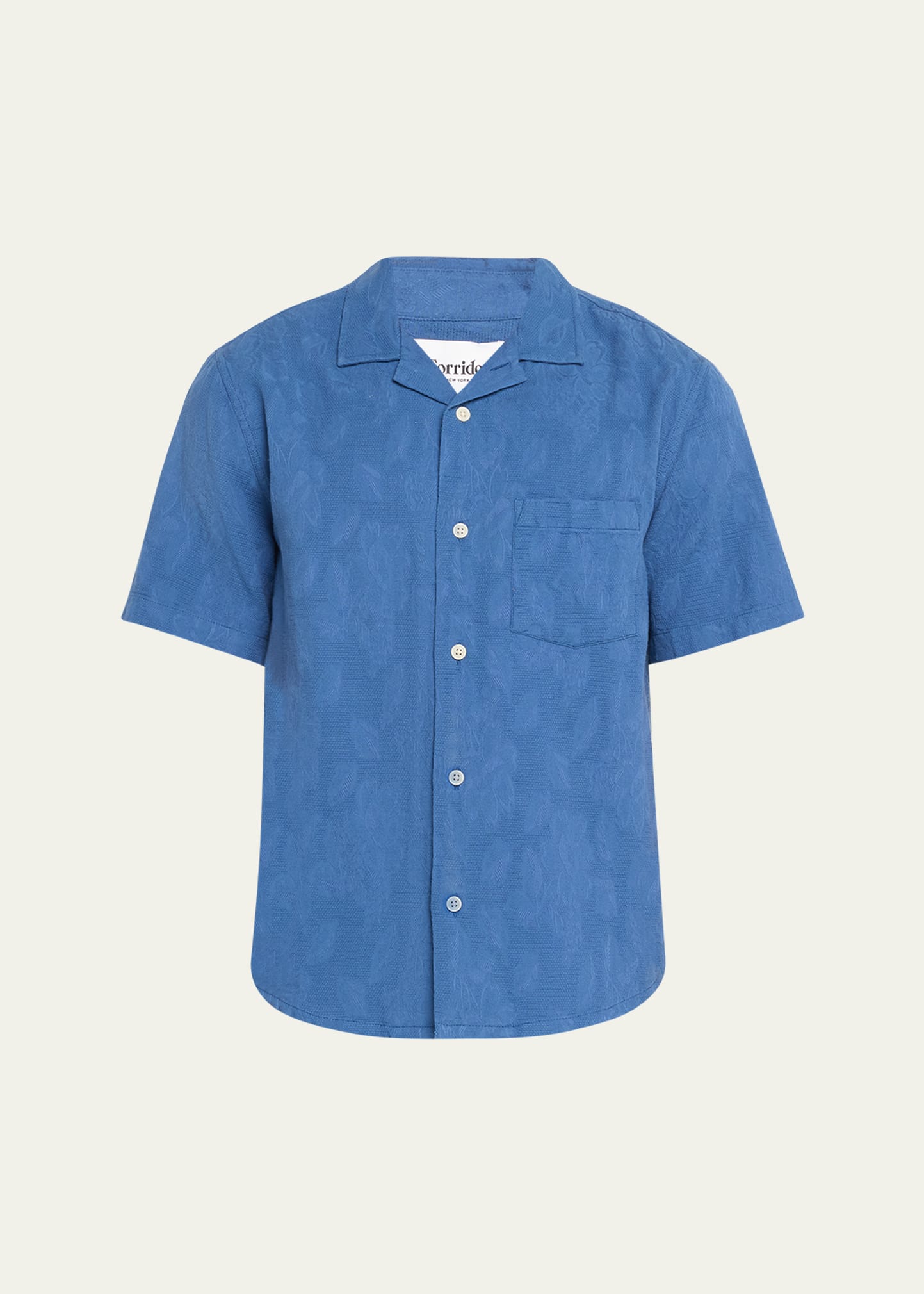 Shop Corridor Men's Floral Jacquard Camp Shirt In Blue