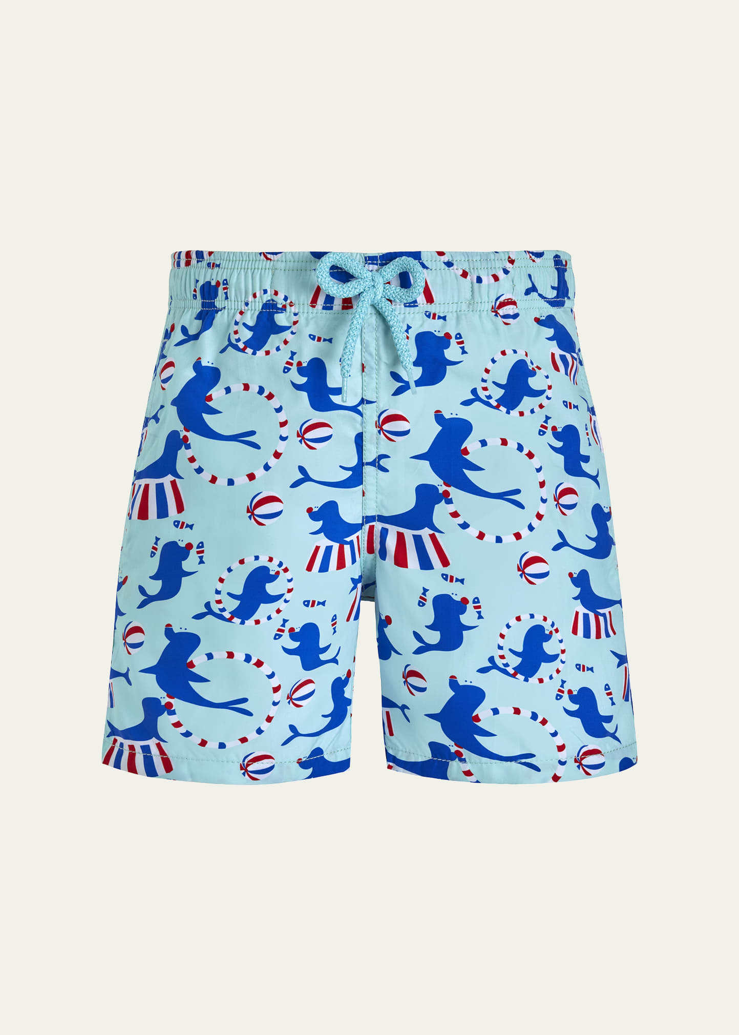 Vilebrequin Kids' Boy's Circus Printed Swim Shorts In Thalassa