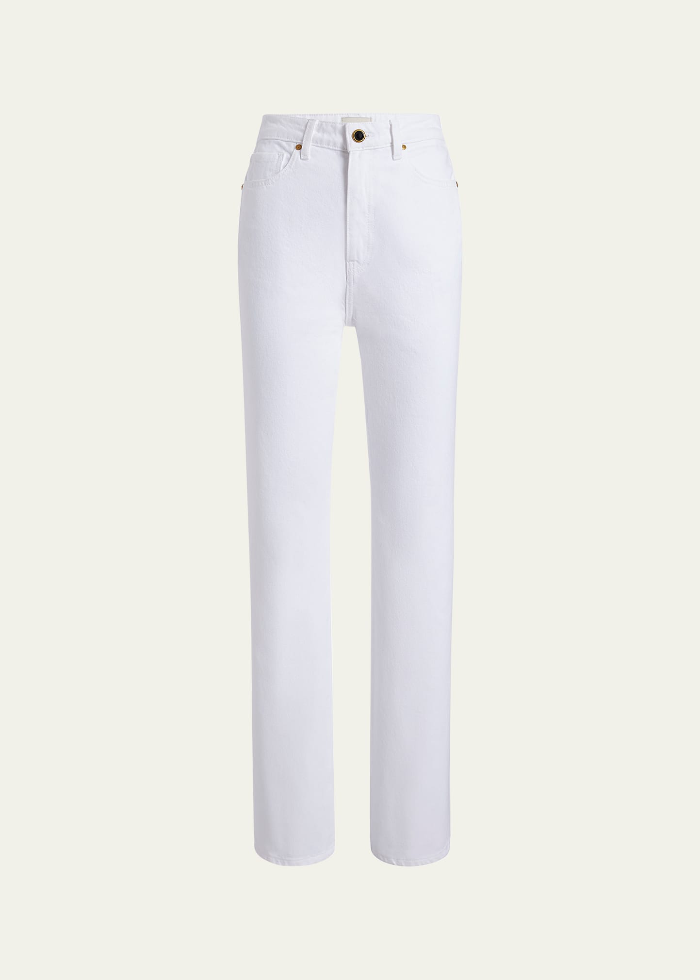 Shop Khaite Shalbi High-rise Straight-leg Ankle Jeans In White