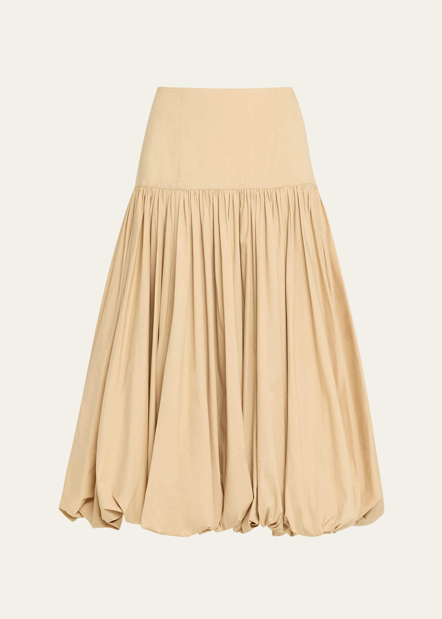 Shop Cinq À Sept Ellah Pleated Bubble Midi Skirt In Khaki