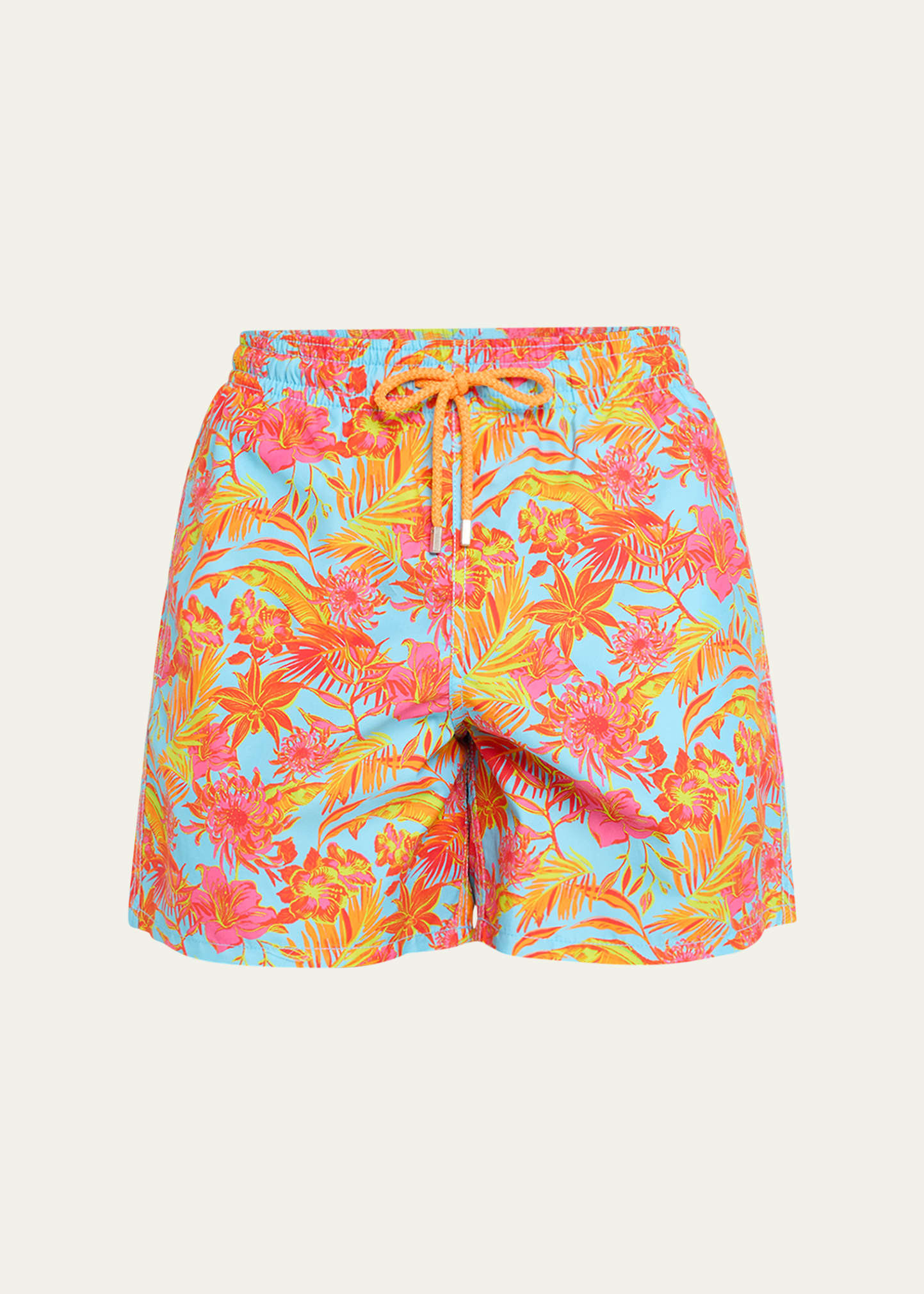 Shop Vilebrequin Men's Tahiti Flower-print Swim Shorts In Santorin B