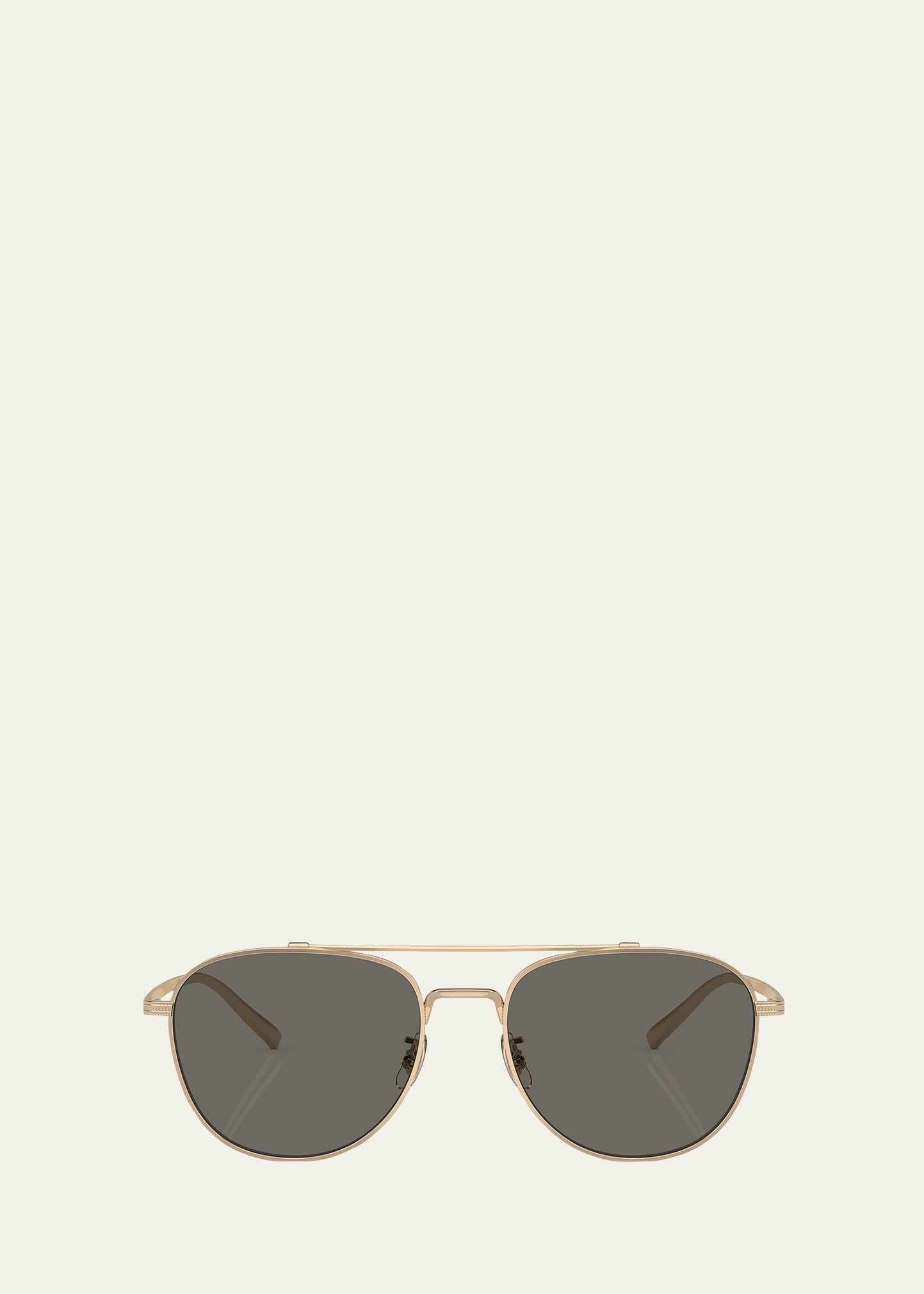 Shop Oliver Peoples Rivetti Titanium Aviator Sunglasses In Gold
