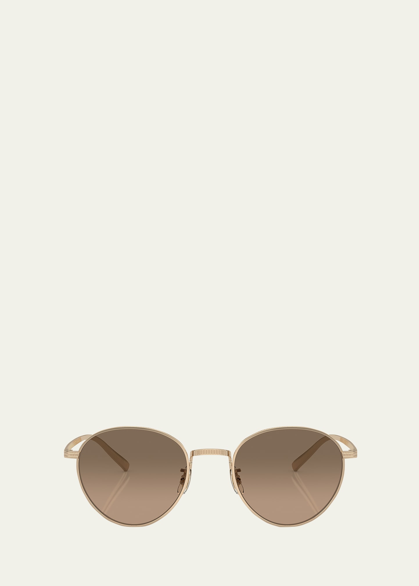 Shop Oliver Peoples Rhydian Titnium Round Sunglasses In Gold