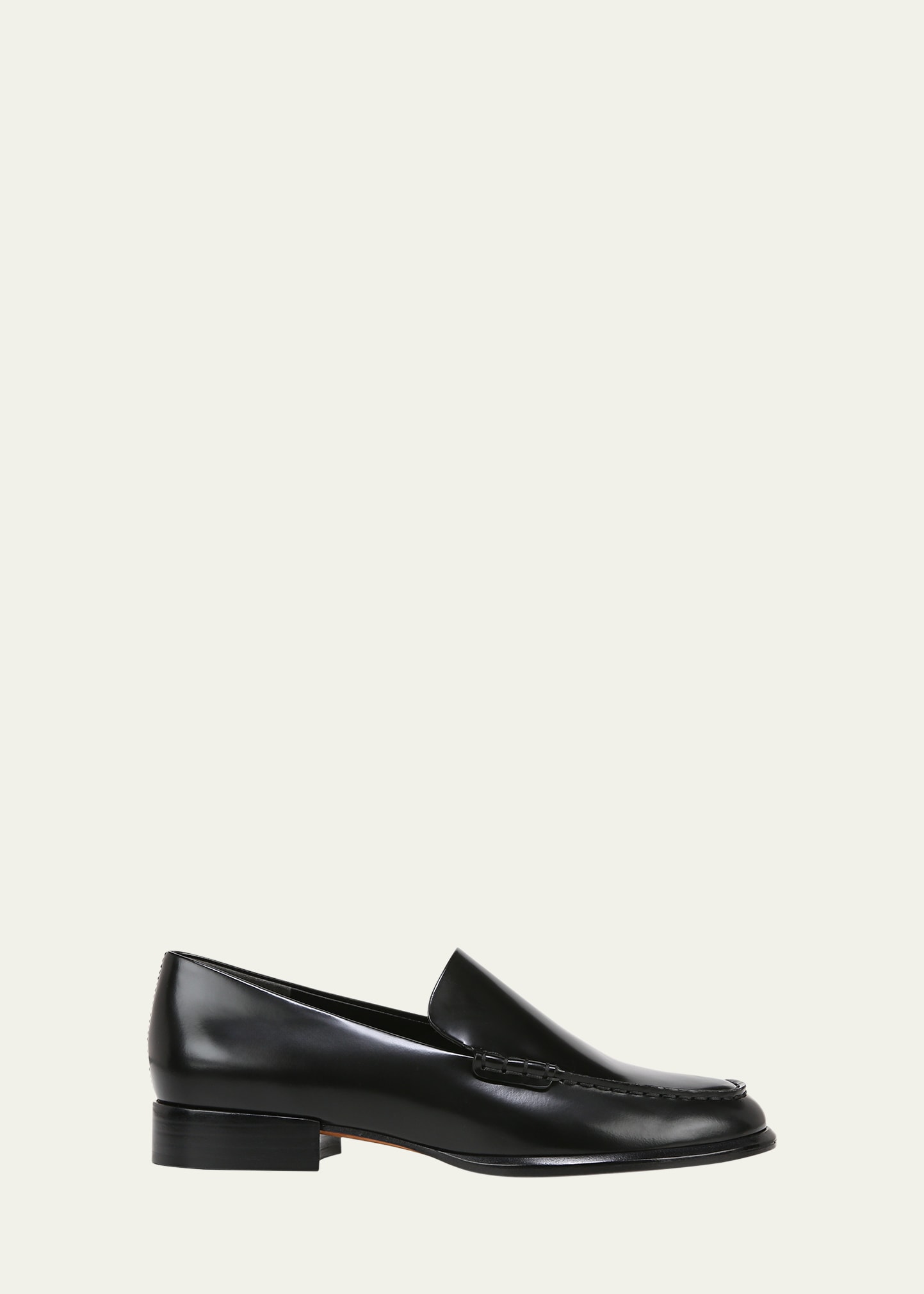 Shop Vince Naomi Sleek Leather Loafers In Black Leather