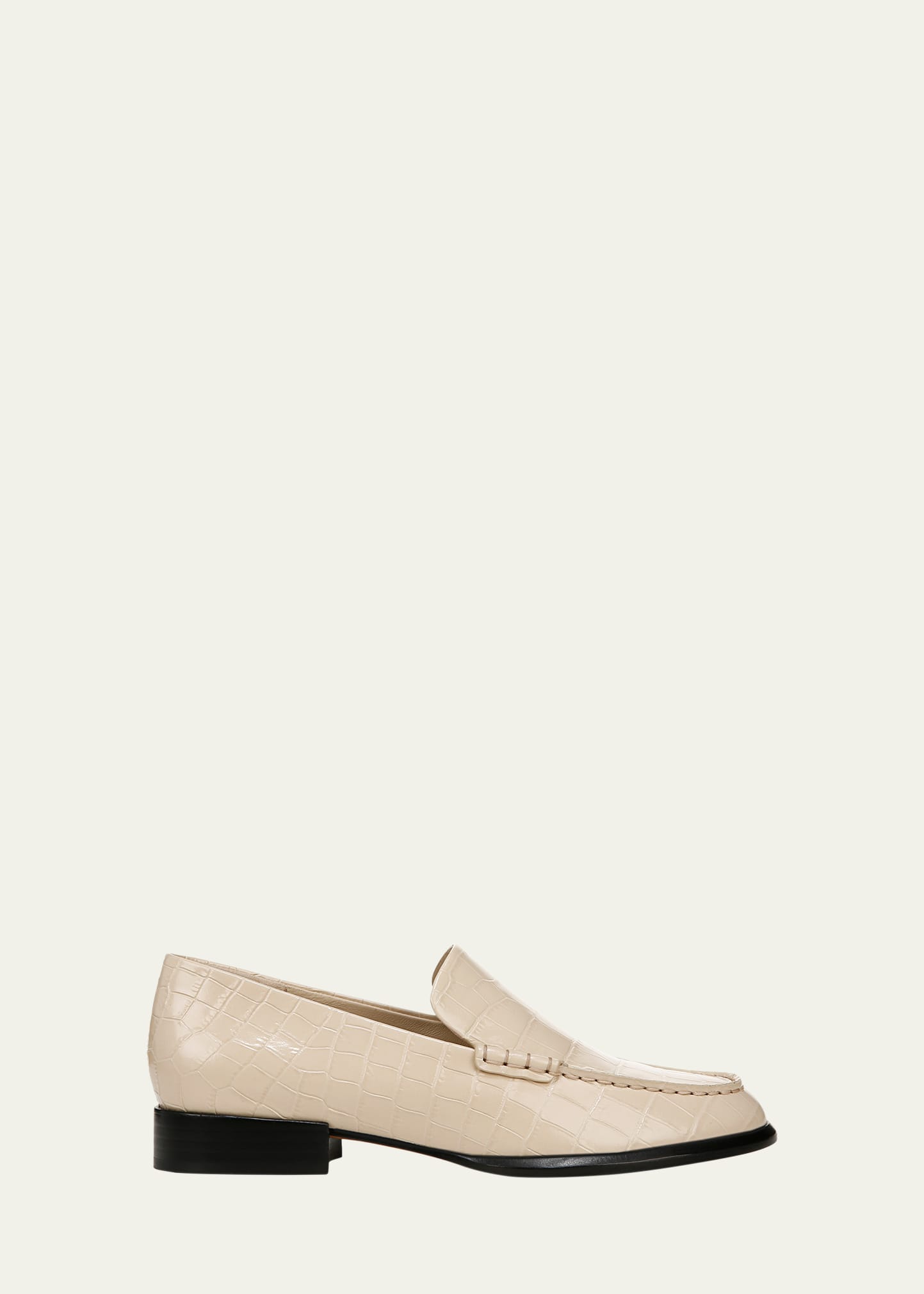 Shop Vince Naomi Croco Embossed Loafers In Birch Sand Croc P