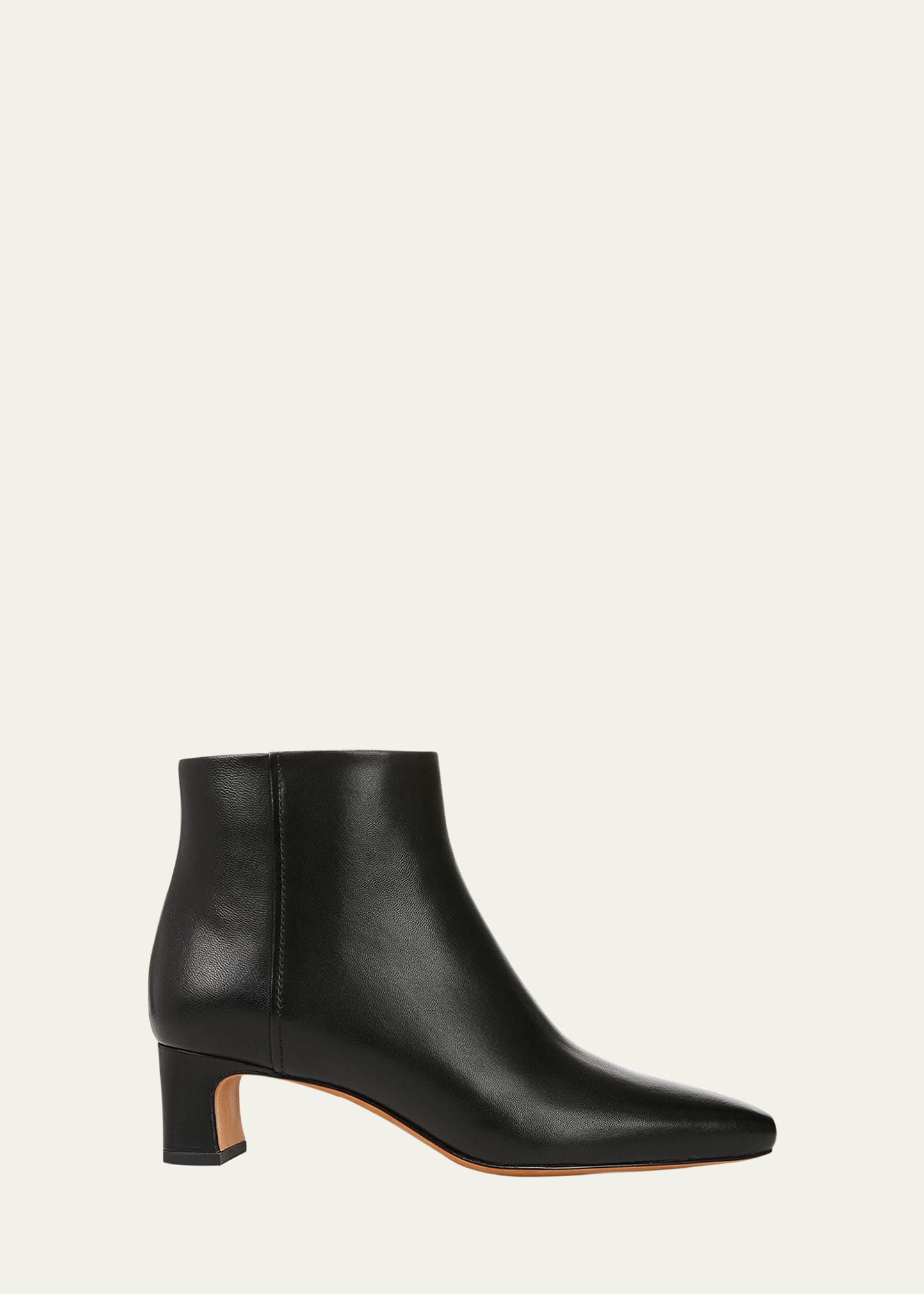 Shop Vince Silvana Leather Zip Ankle Booties In Black Leather