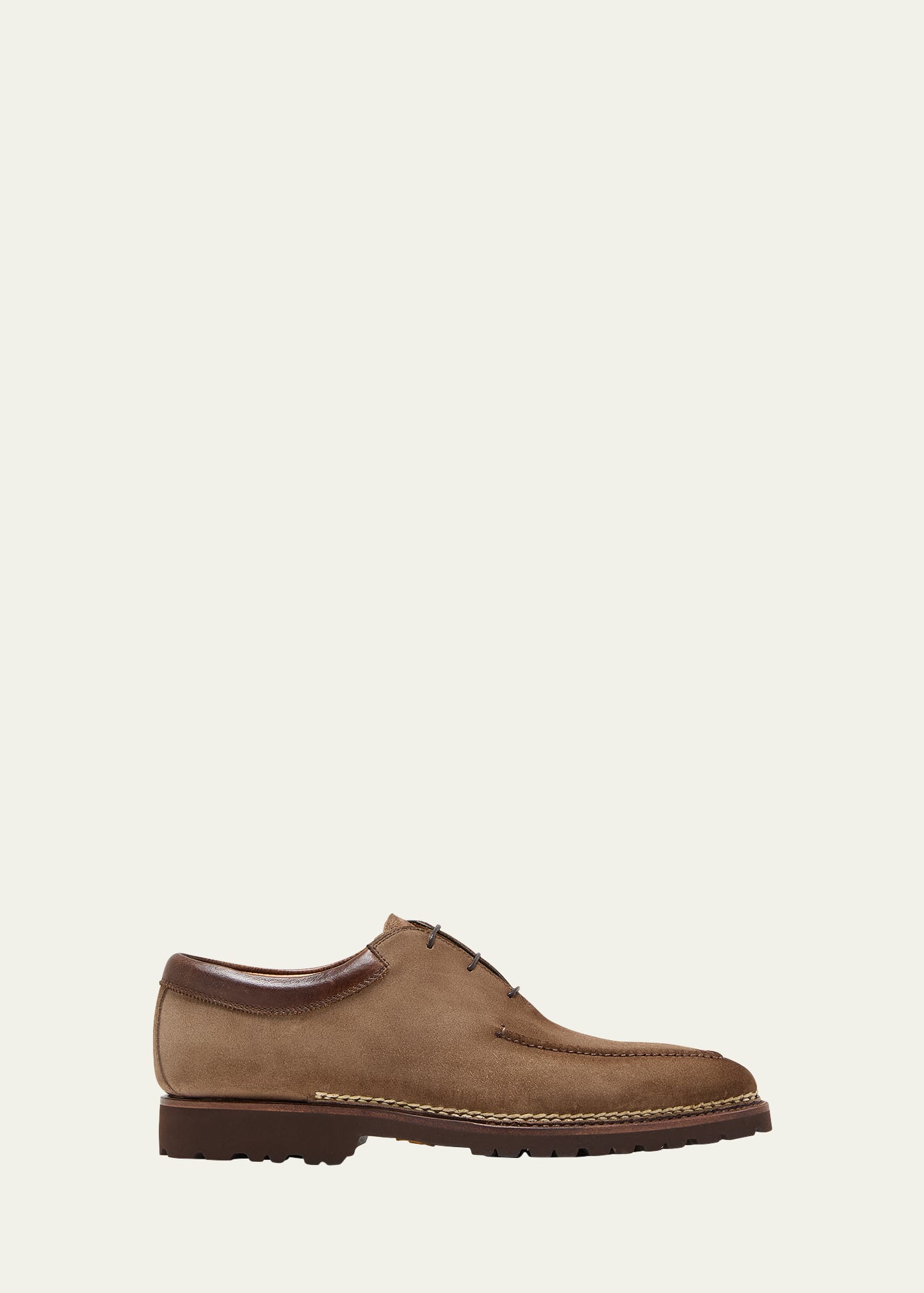 Shop Bontoni Men's Sontuoso Suede Lug Sole Oxfords In Ardesia