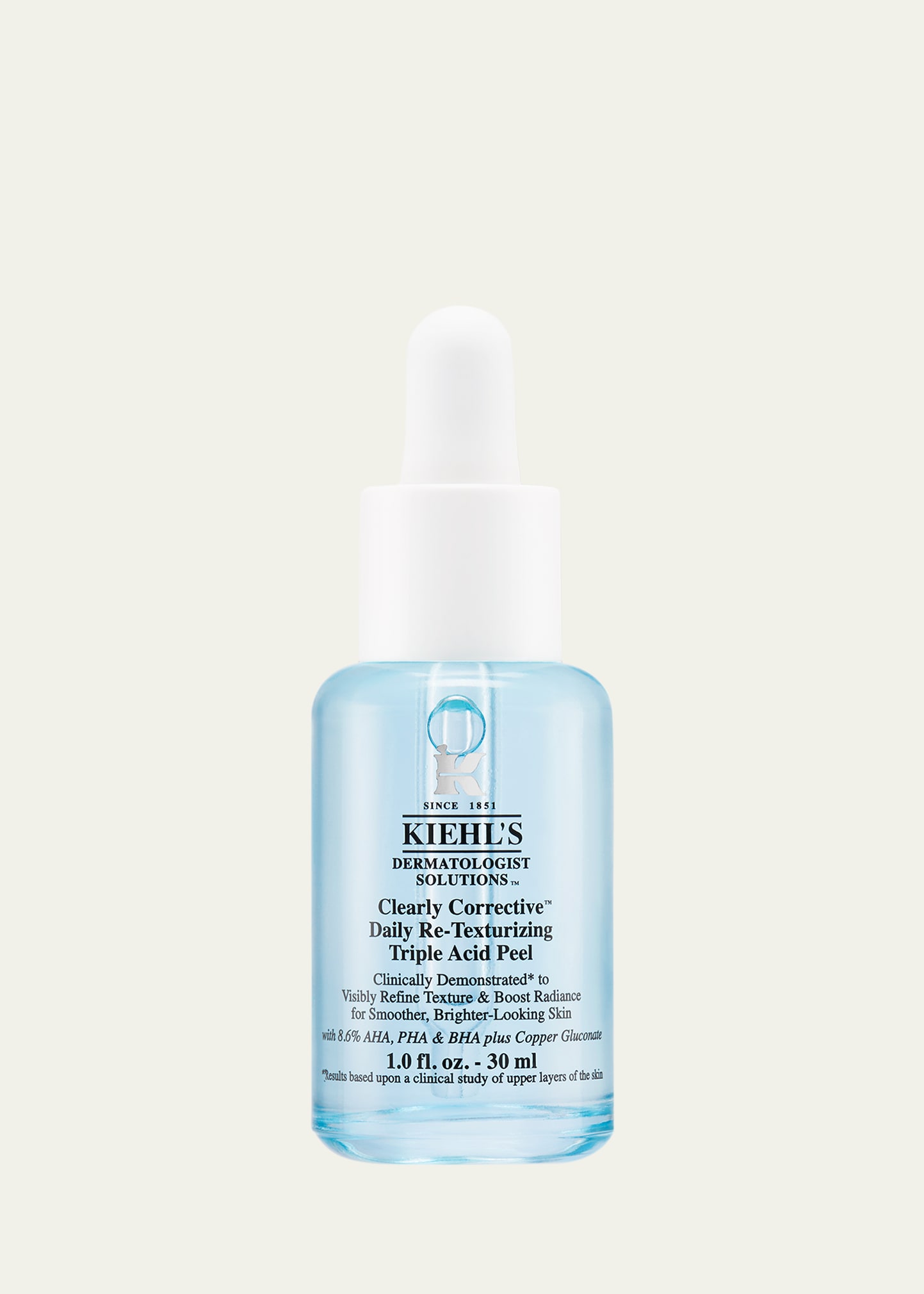 Kiehl's Since 1851 Clearly Corrective Daily Re-texturizing Triple Acid Peel, 1 Oz. In White