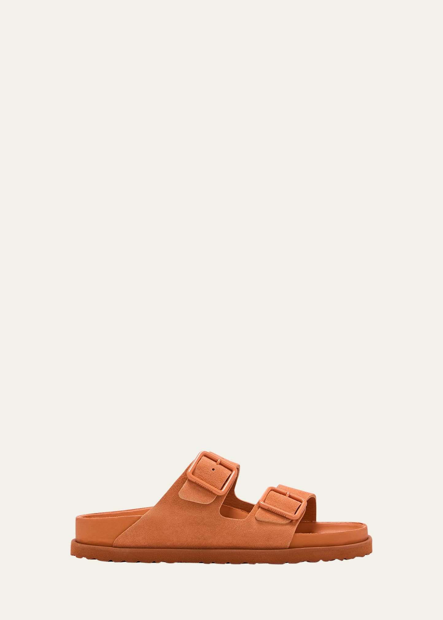 Shop Birkenstock Arizona Suede Dual-buckle Slide Sandals In Kurkuma